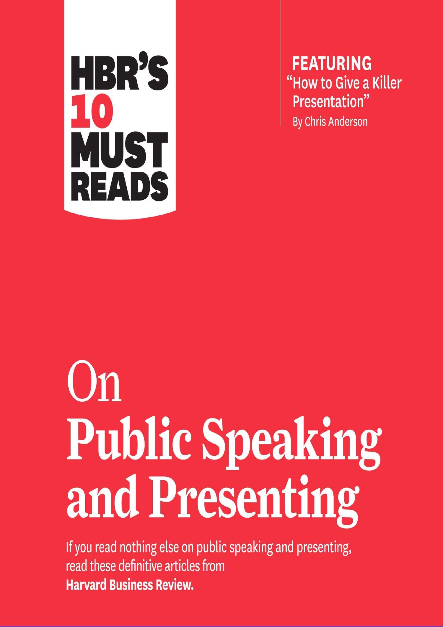 eBOOK HBR s 10 Must Reads on Public Speaking and Presenting HBR s 10