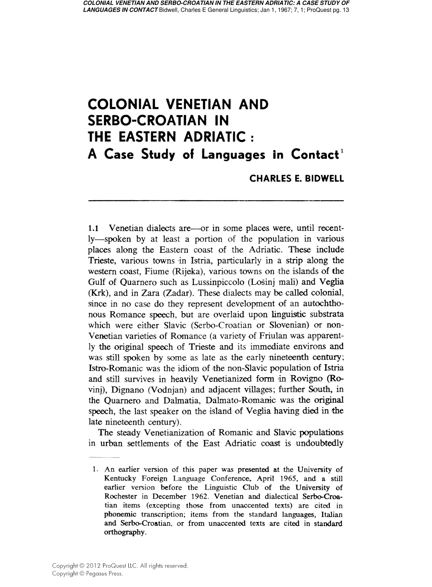 COLONIAL VENETIAN AND SERBO-CROATIAN IN THE EASTERN ADRIATIC.pdf | DocDroid