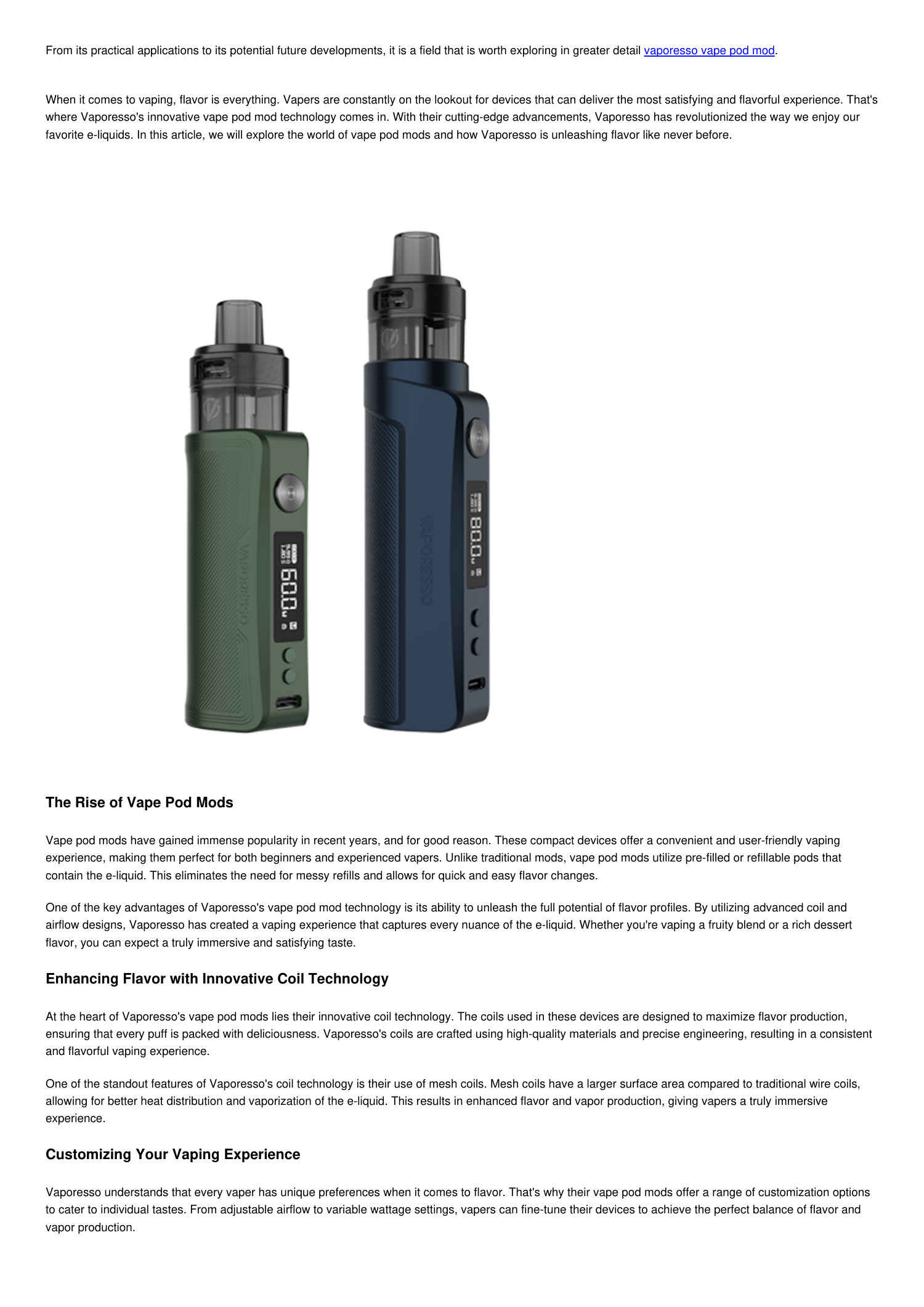 Unleashing Flavor with Vaporesso's Innovative Vape Pod Mod Technology.pdf