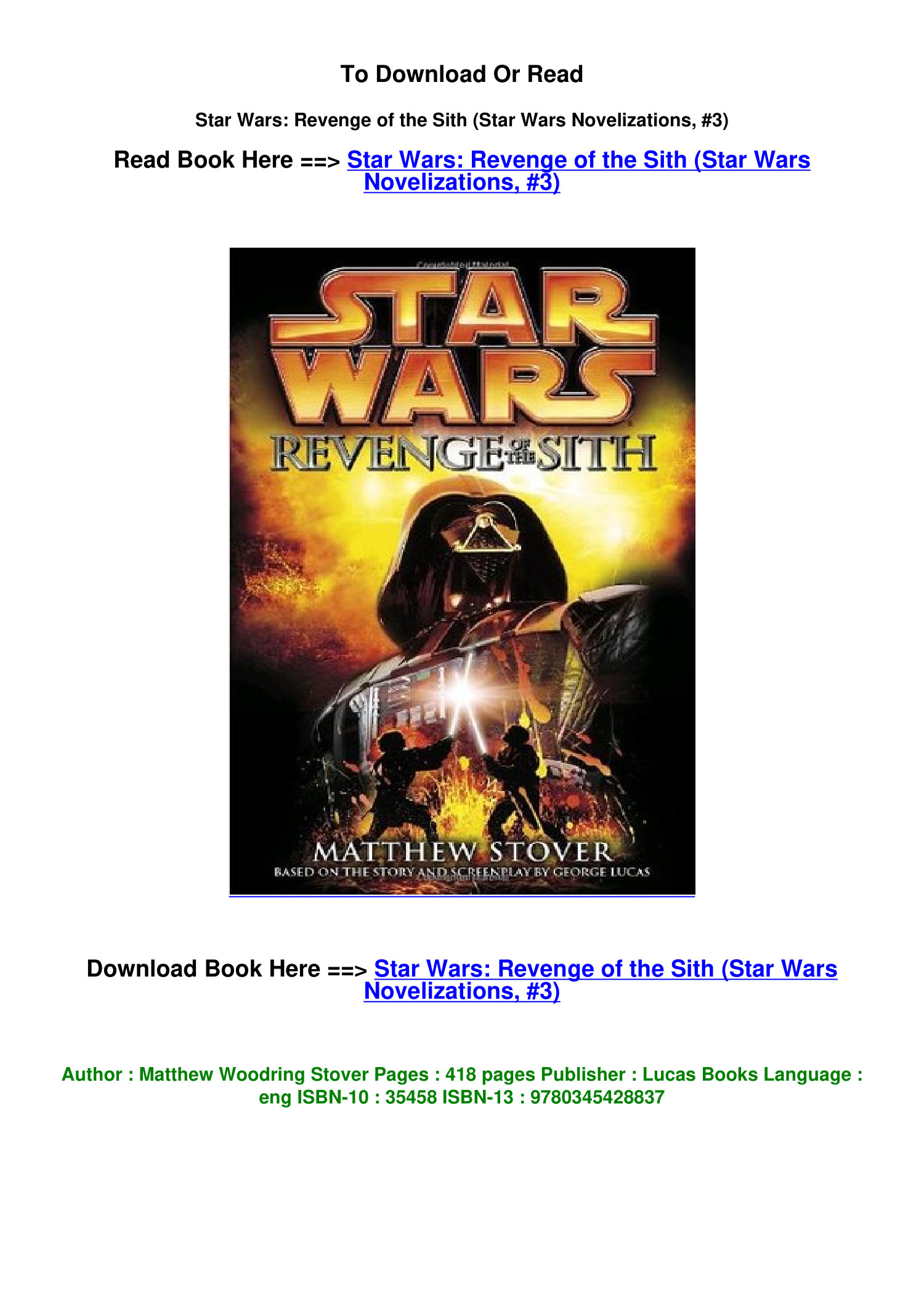 Star Wars: Revenge of the Sith (novelization), Wookieepedia