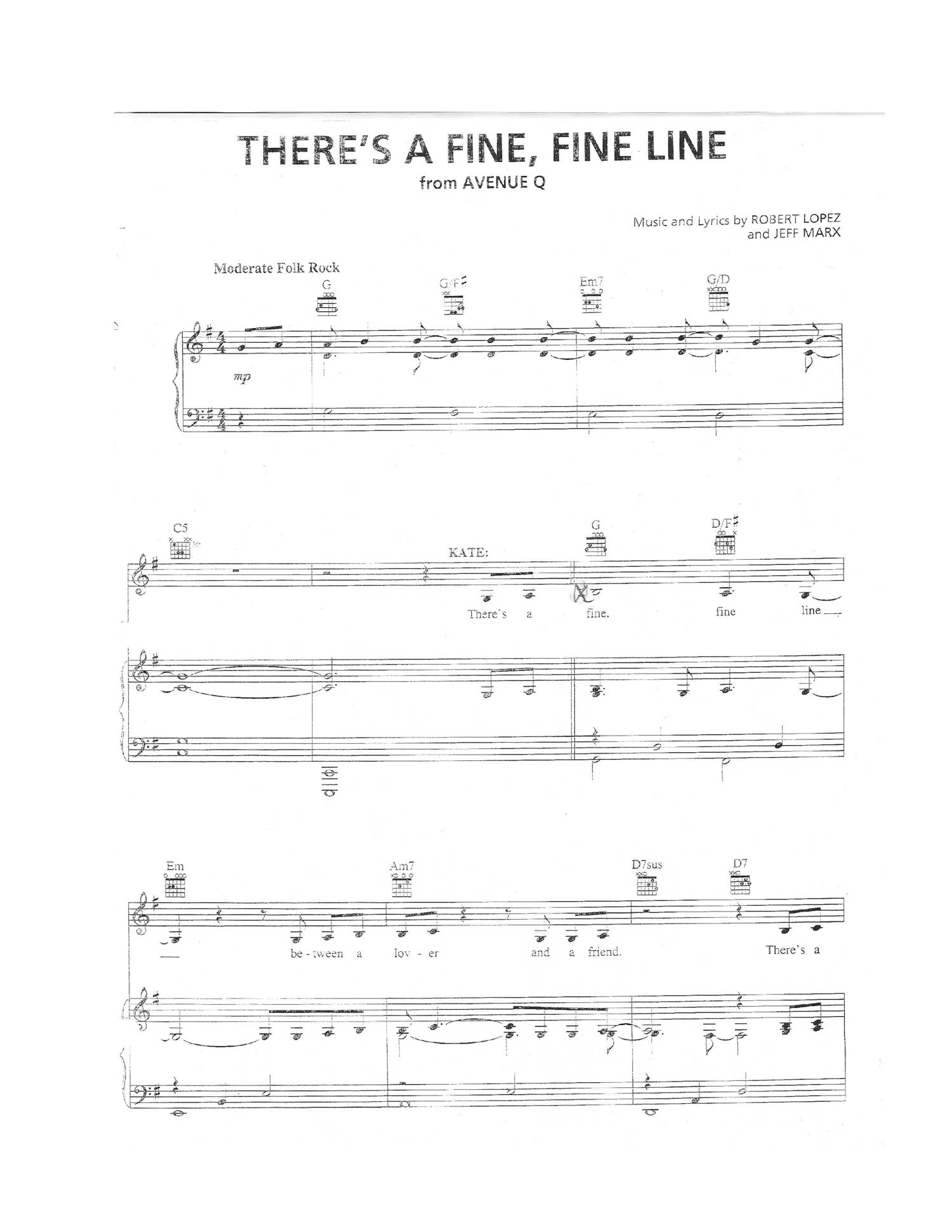 fine fine line sheet music free