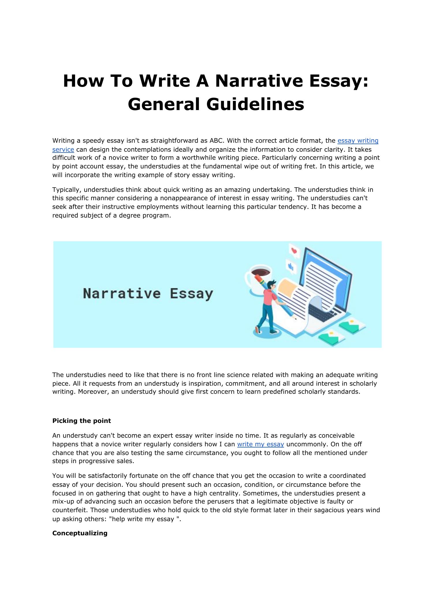 guidelines in writing a narrative essay
