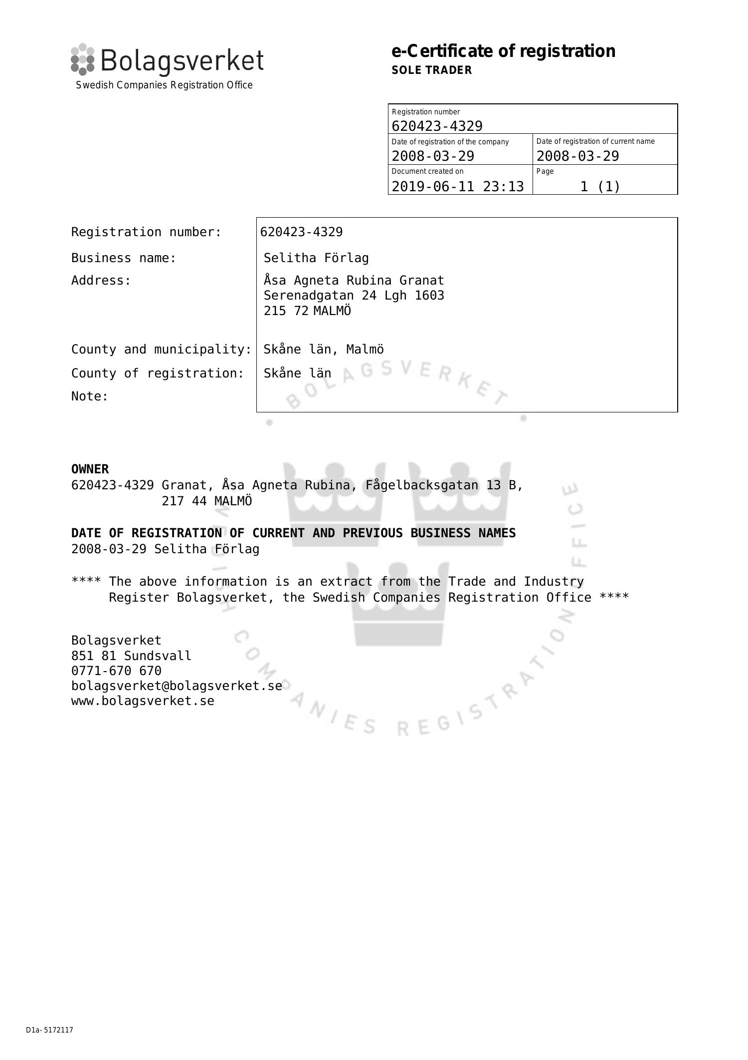 Certificate Of Registration pdf DocDroid