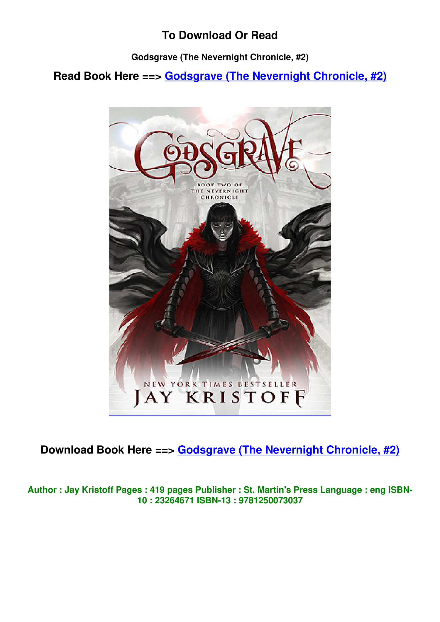 download PDF Godsgrave The Nevernight Chronicle 2 By Jay Kristoff.pdf ...