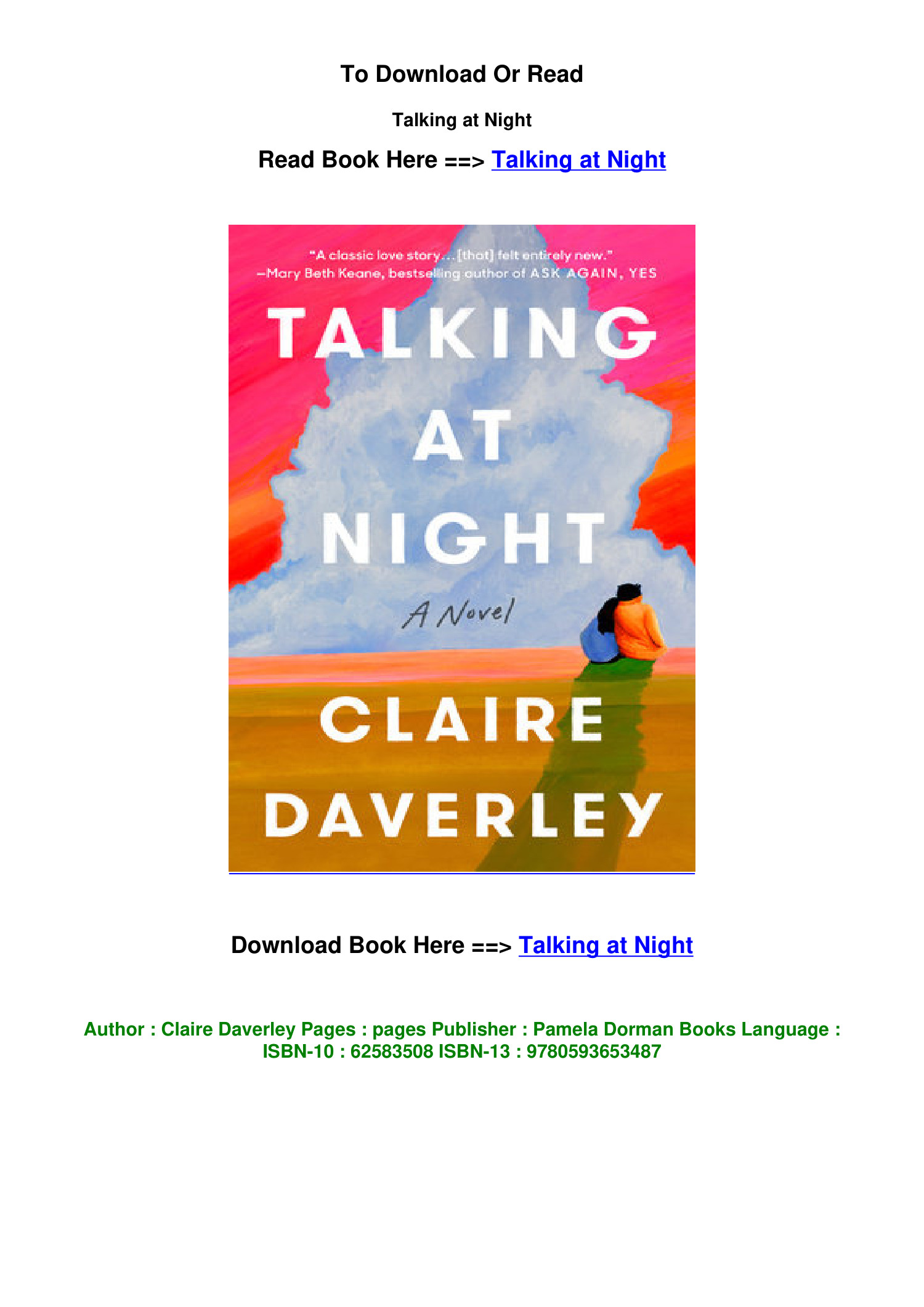 talking at night read online free pdf