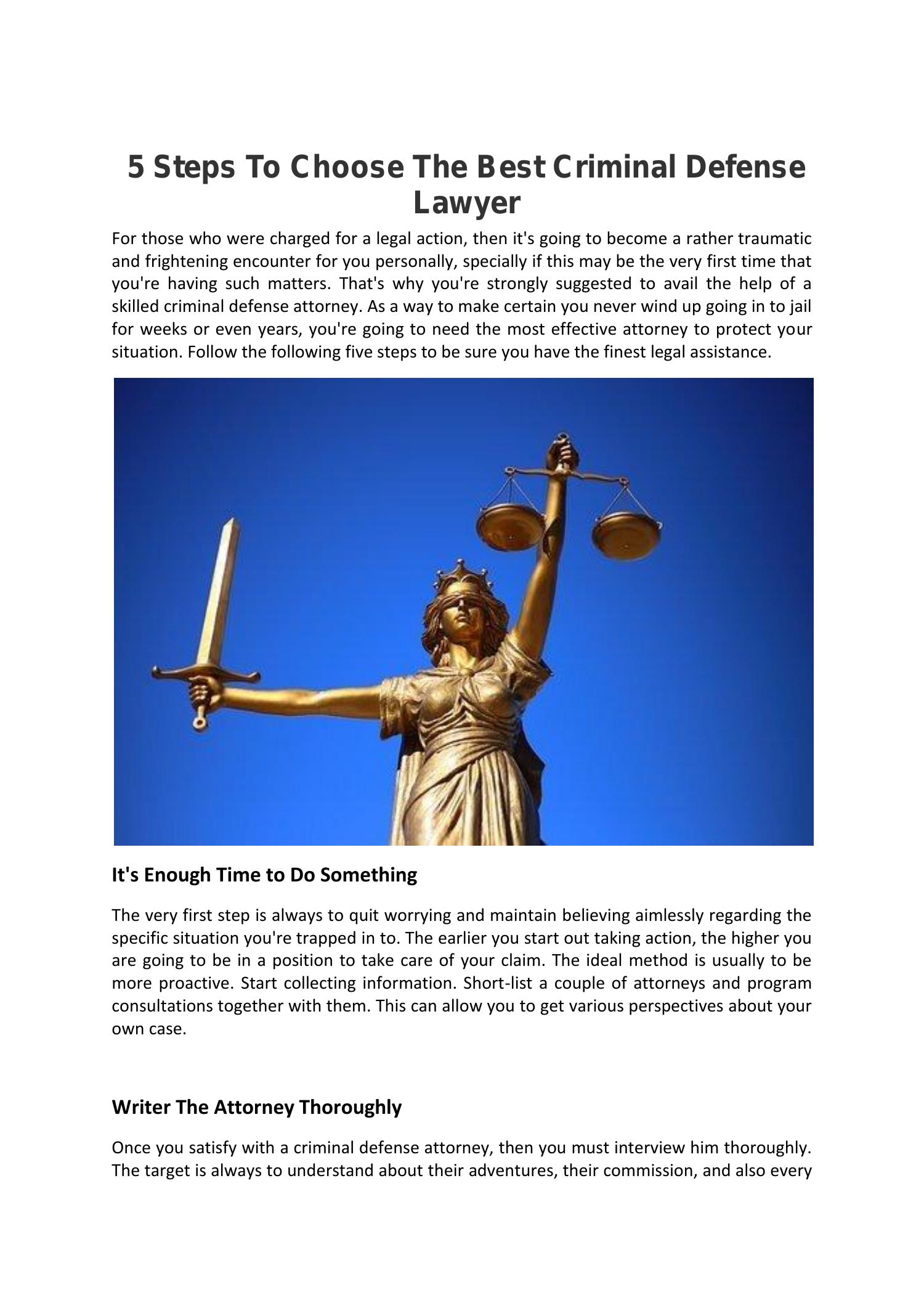 5 Steps To Choose The Best Criminal Defense Lawyer Pdf Docdroid