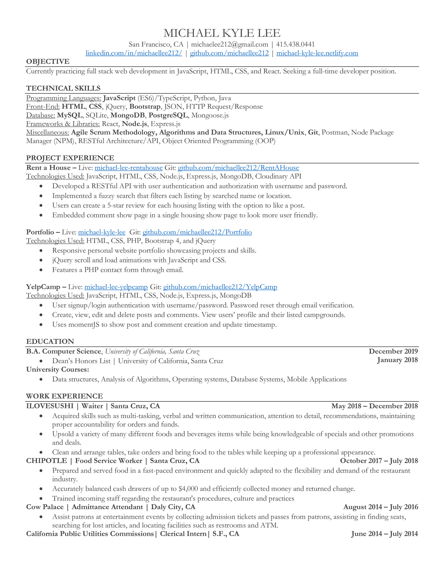 Resume Michael Lee.pdf | DocDroid