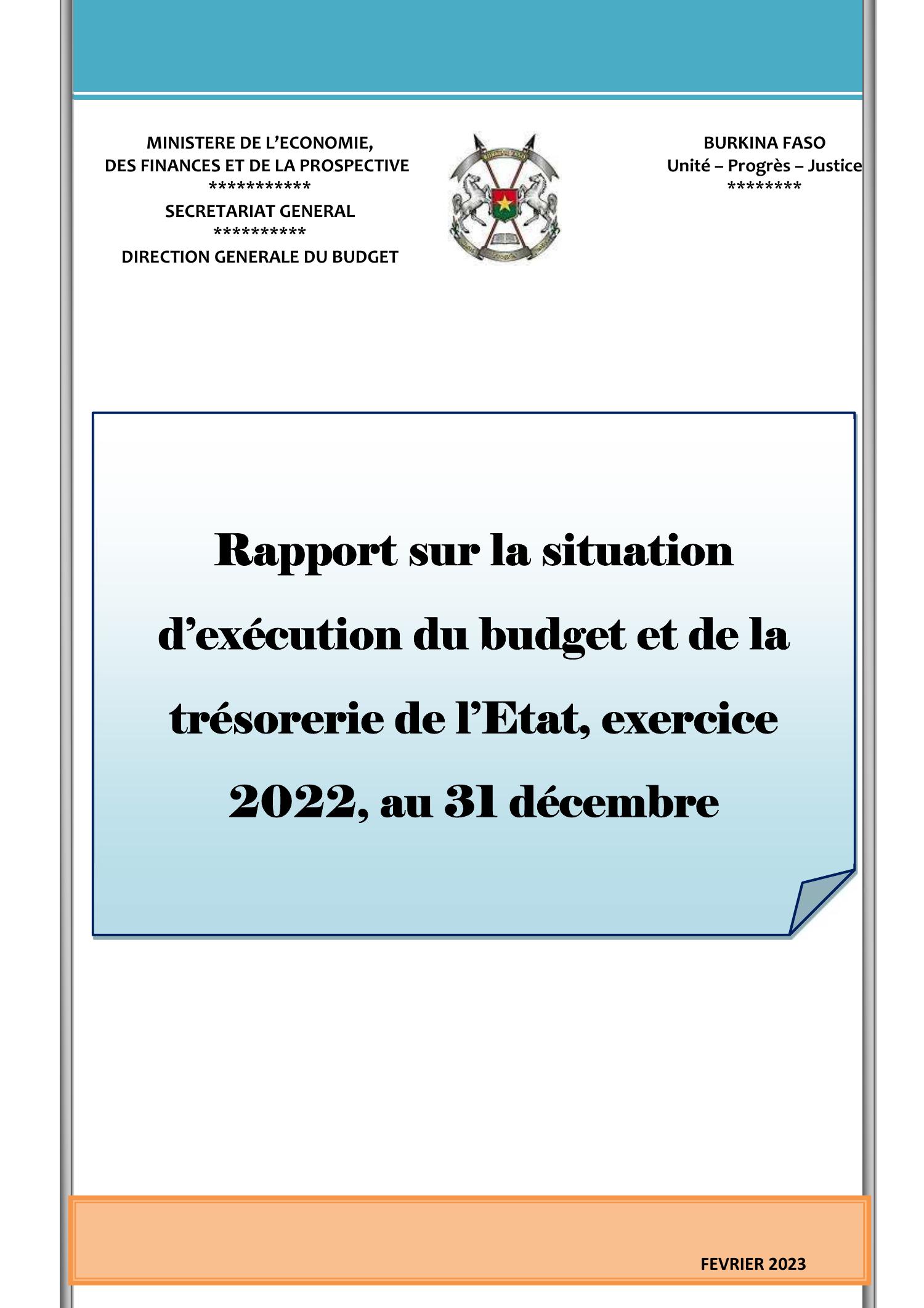 Rapport Sur La Situation D Ex Cution Et De Tr Sor Rie De L Etat Au D Cembre Ok Pdf