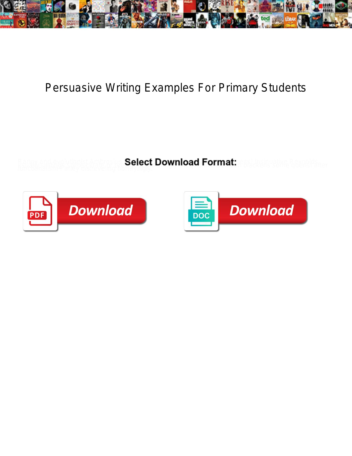 Persuasive Writing Examples For Students