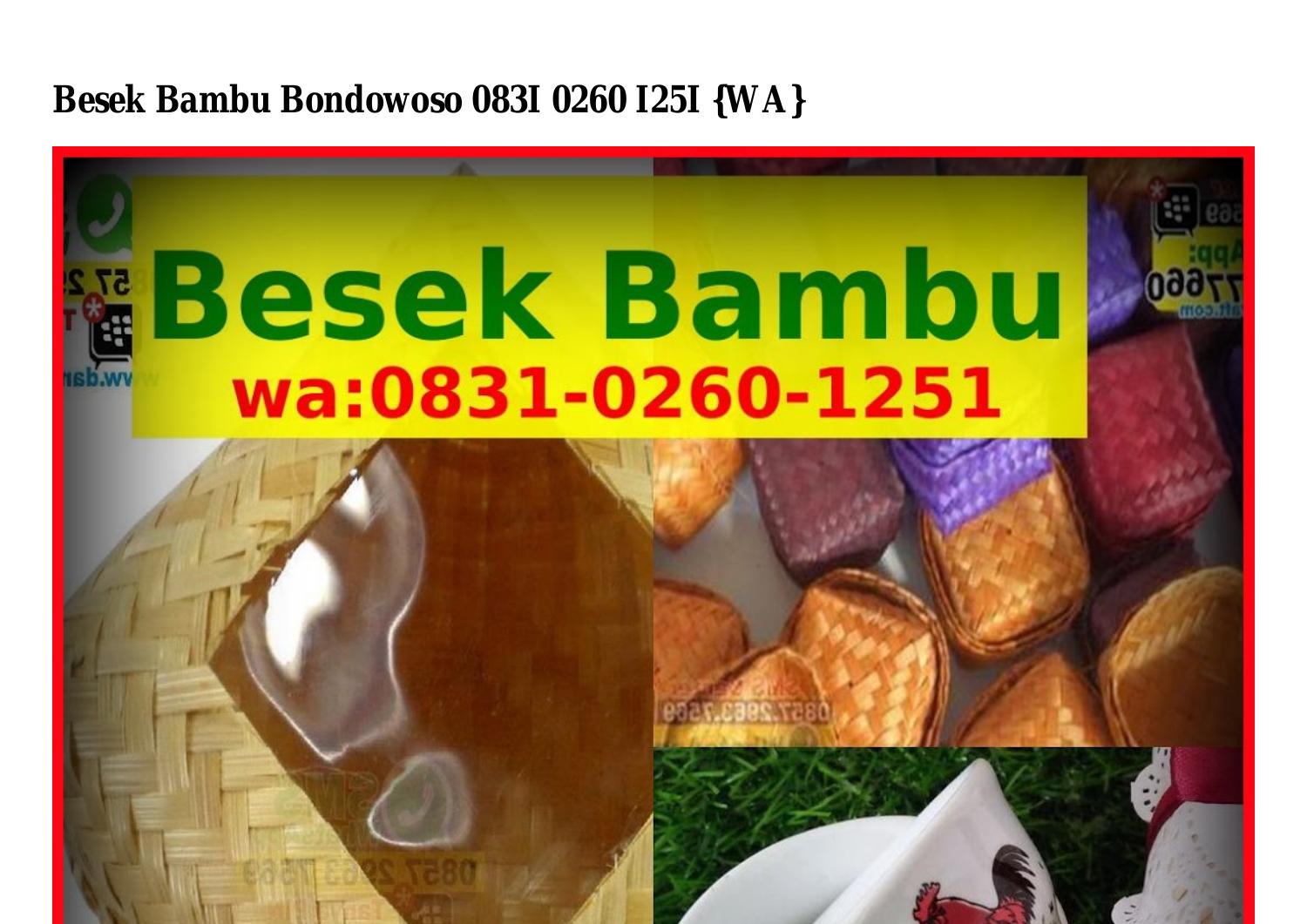 Besek Bambu Bondowoso Pdf Docdroid