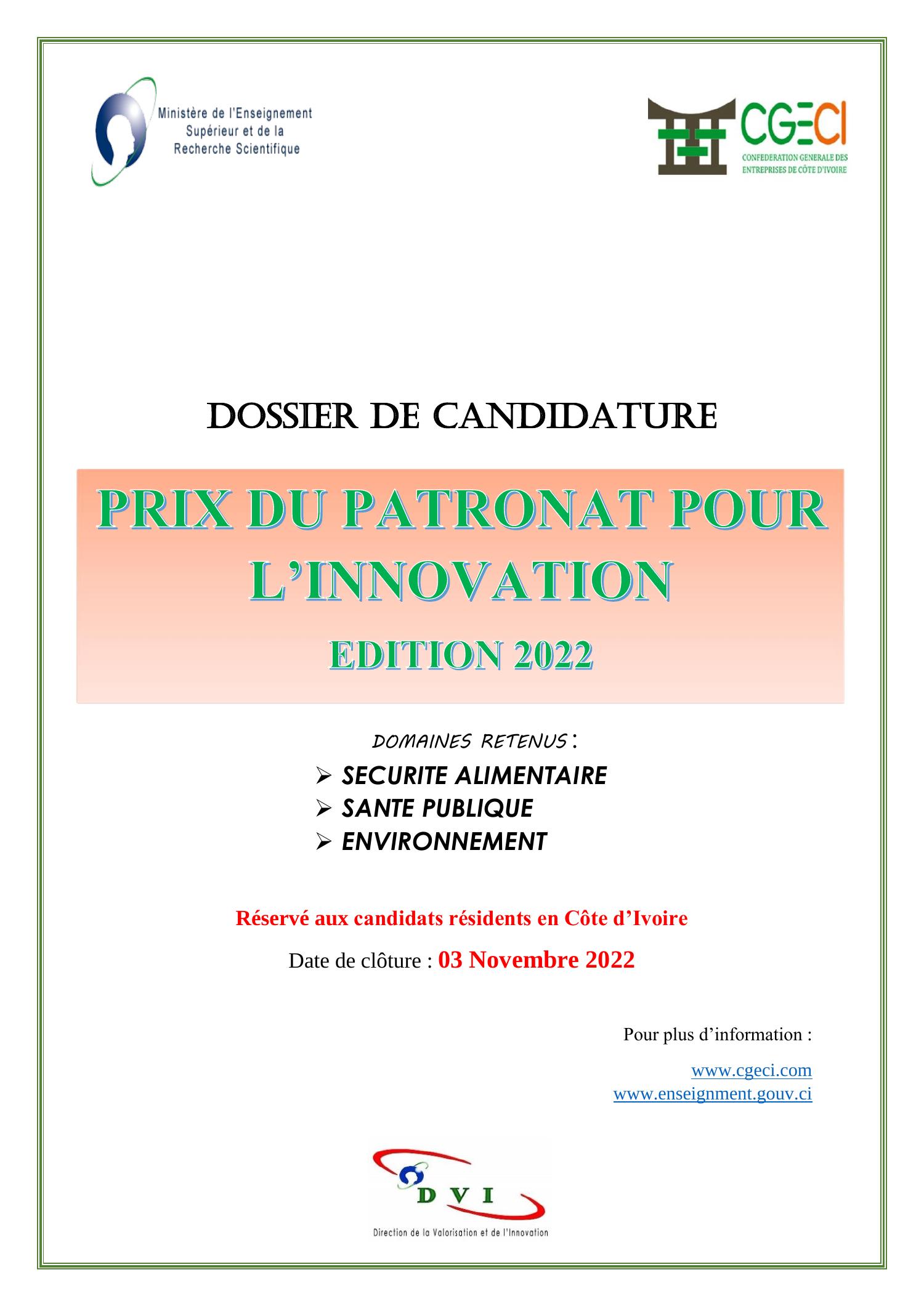 Dossier De Candidature Prix Patronat 2022docx Docdroid 