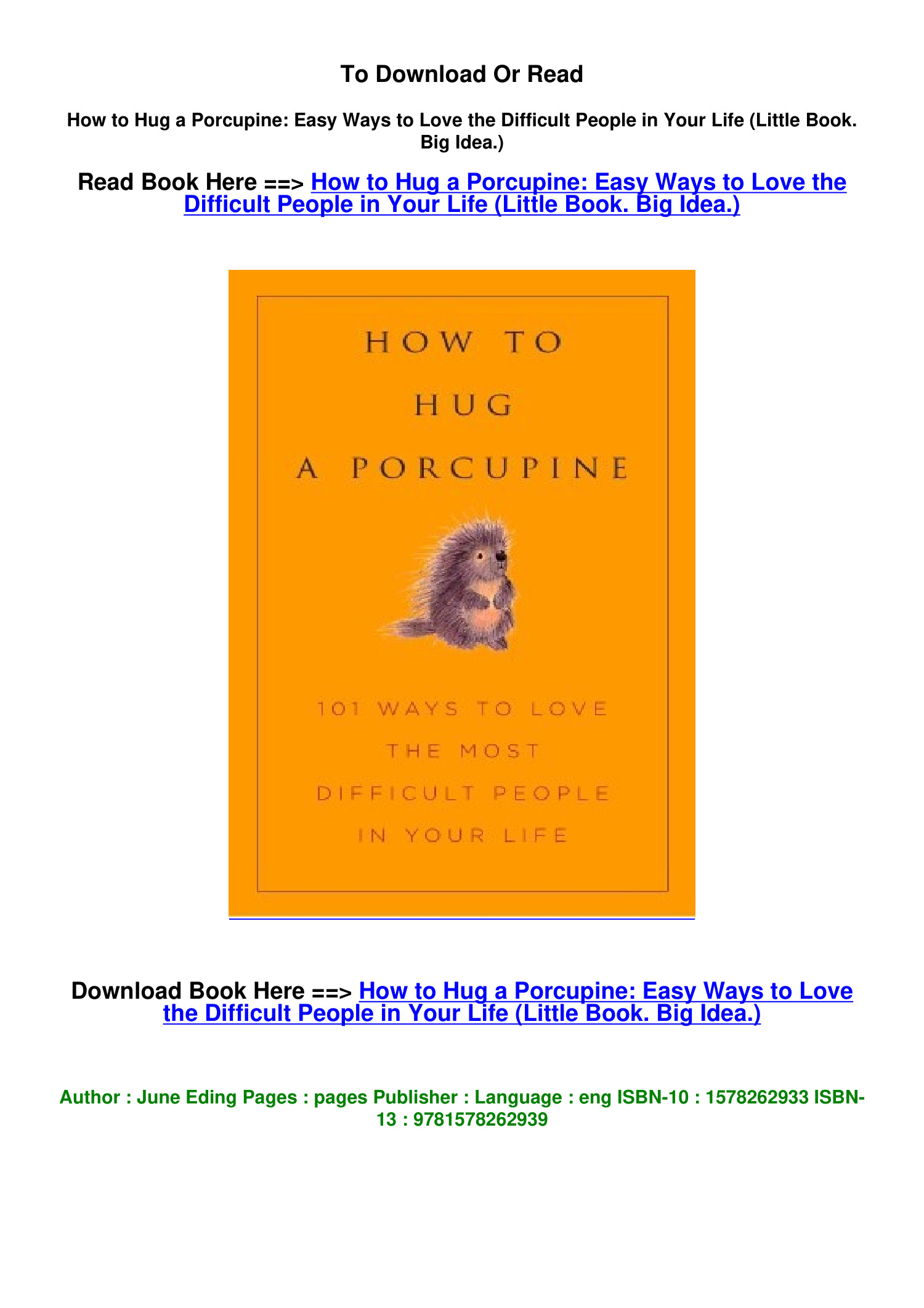 how to hug a porcupine book pdf free download