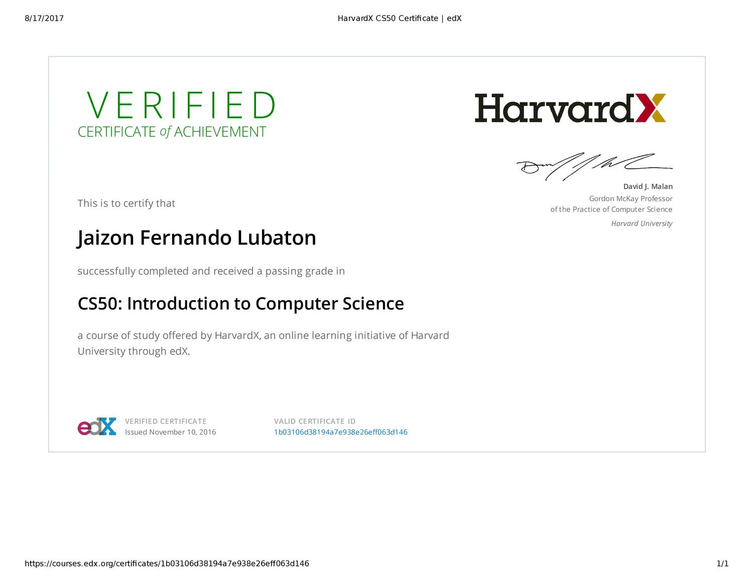 HarvardX CS50 Certificate _ EdX.pdf | DocDroid