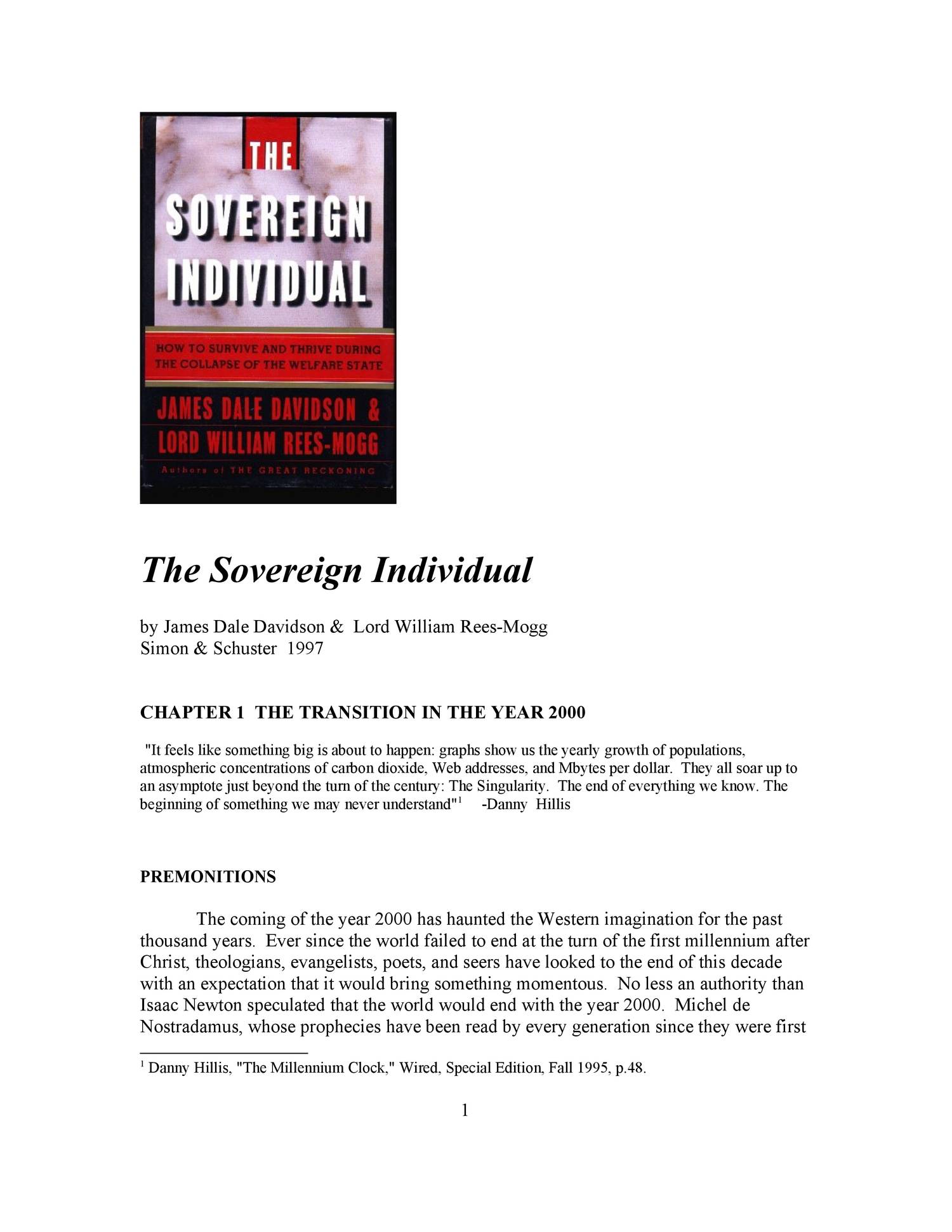 the sovereign individual: how to survive and thrive during the collapse of the welfare state pdf