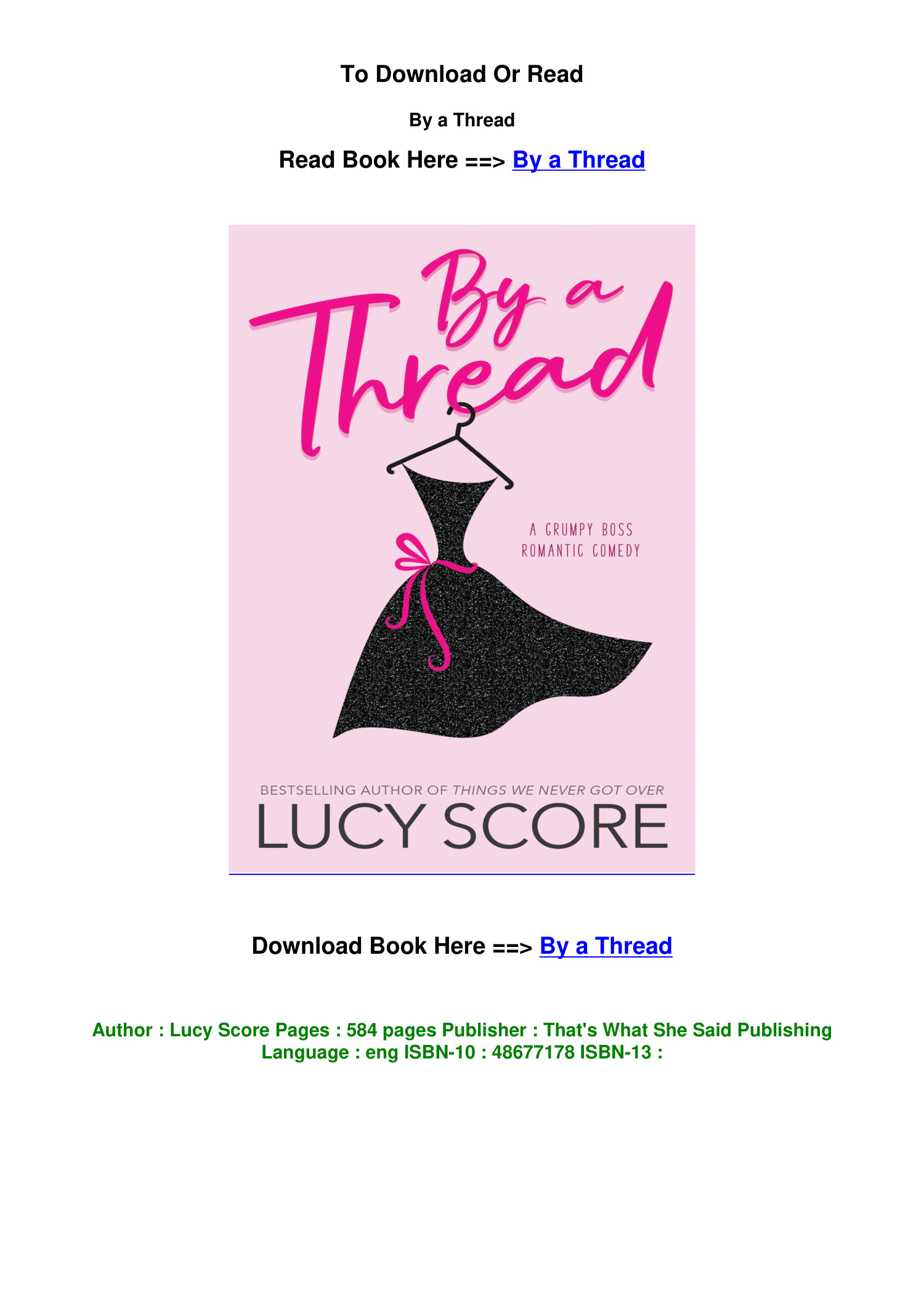 By a Thread by Lucy Score