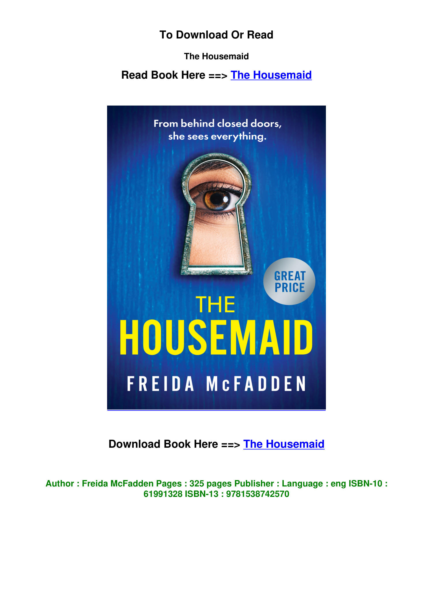 EPUB download The Housemaid By Freida McFadden.pdf | DocDroid
