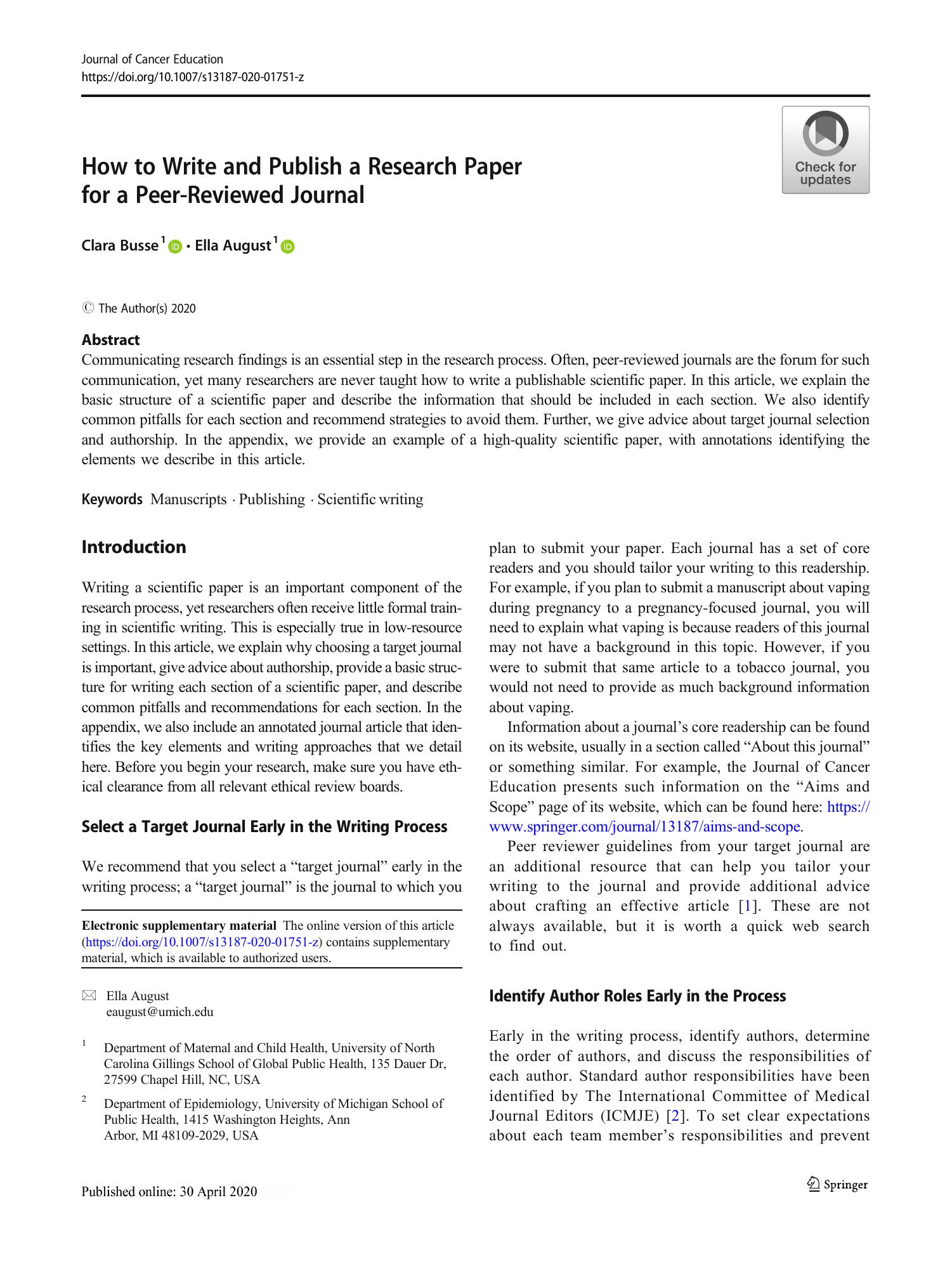 how to publish a research paper