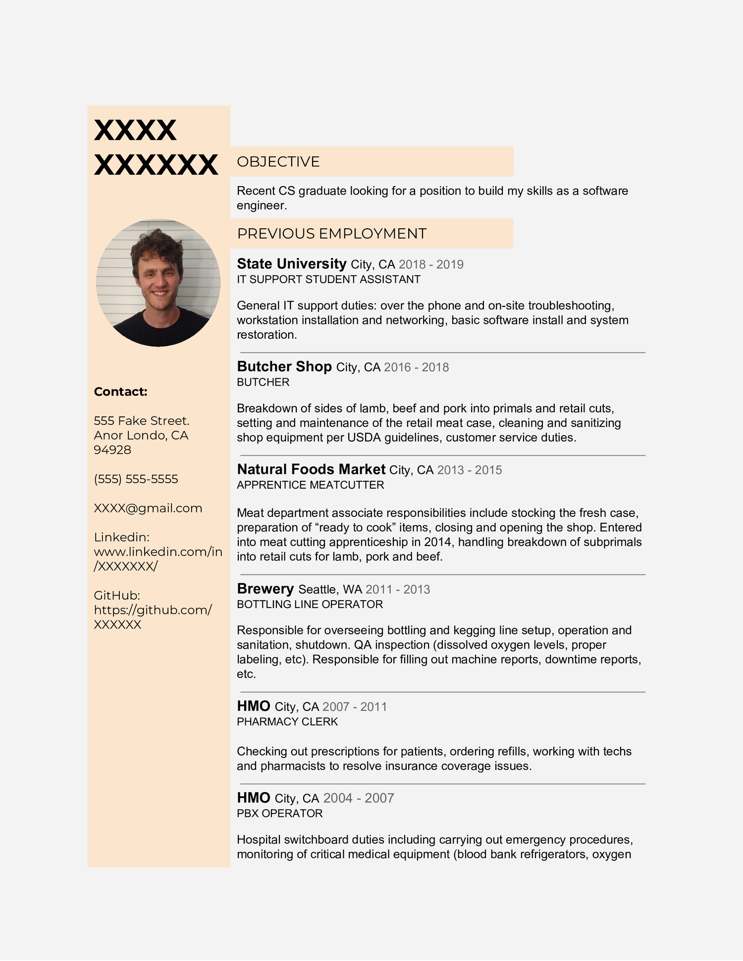 resume examples for butcher