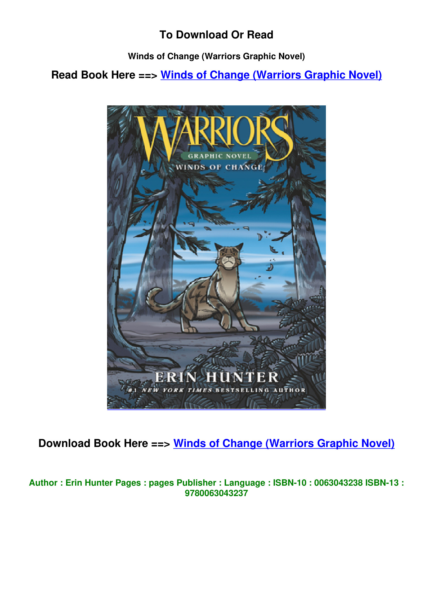 Warriors: Winds of Change Comics, Graphic Novels & Manga eBook by Erin  Hunter - EPUB Book