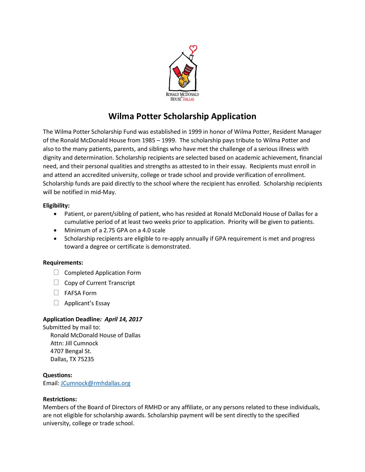 Wilma Potter Scholarship Application Cover Sheet Docx DocDroid   Wilma Potter Scholarship Application Cover Sheet Docx 