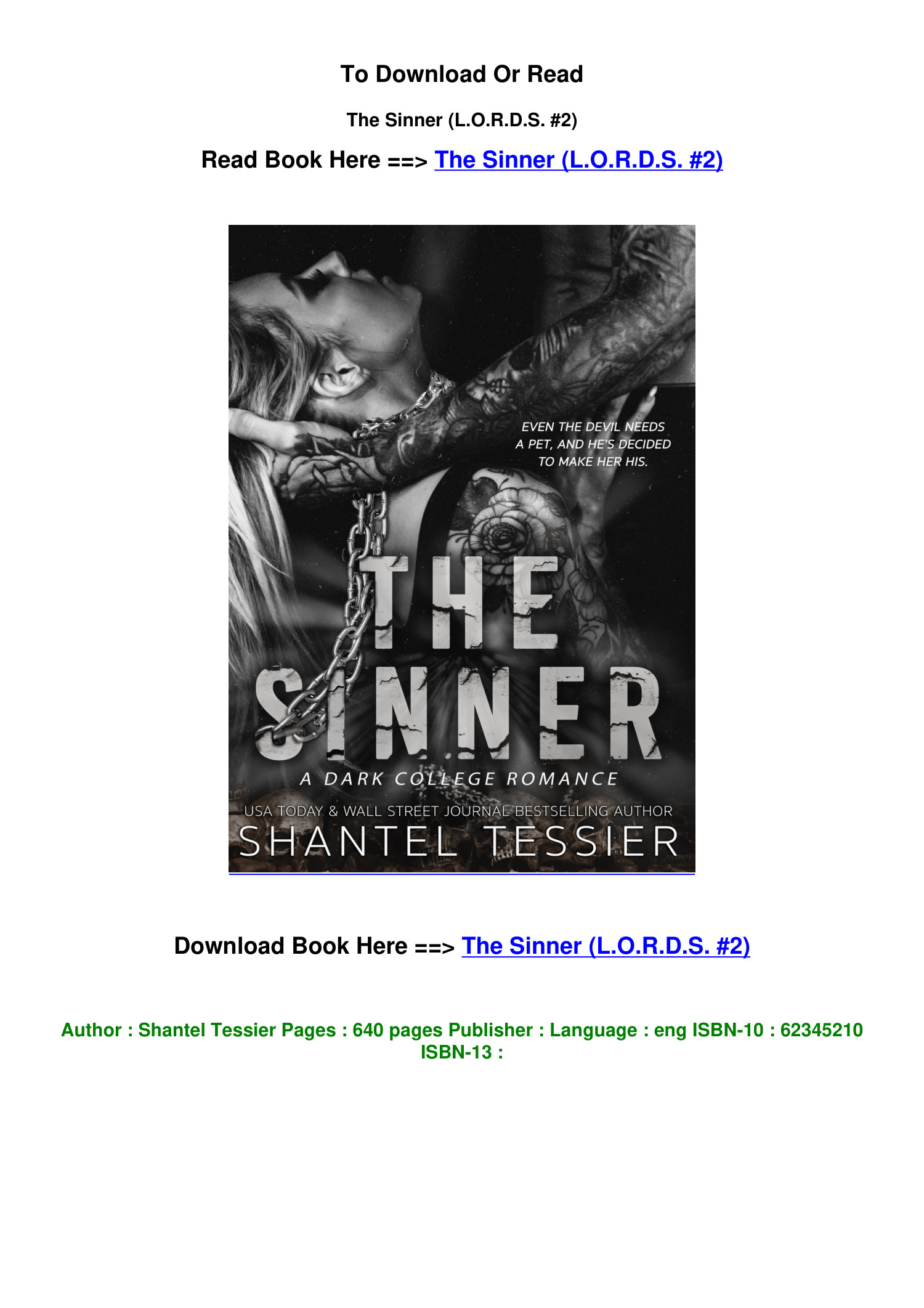 Pdf Download The Sinner L O R D S 2 BY Shantel Tessier.pdf | DocDroid