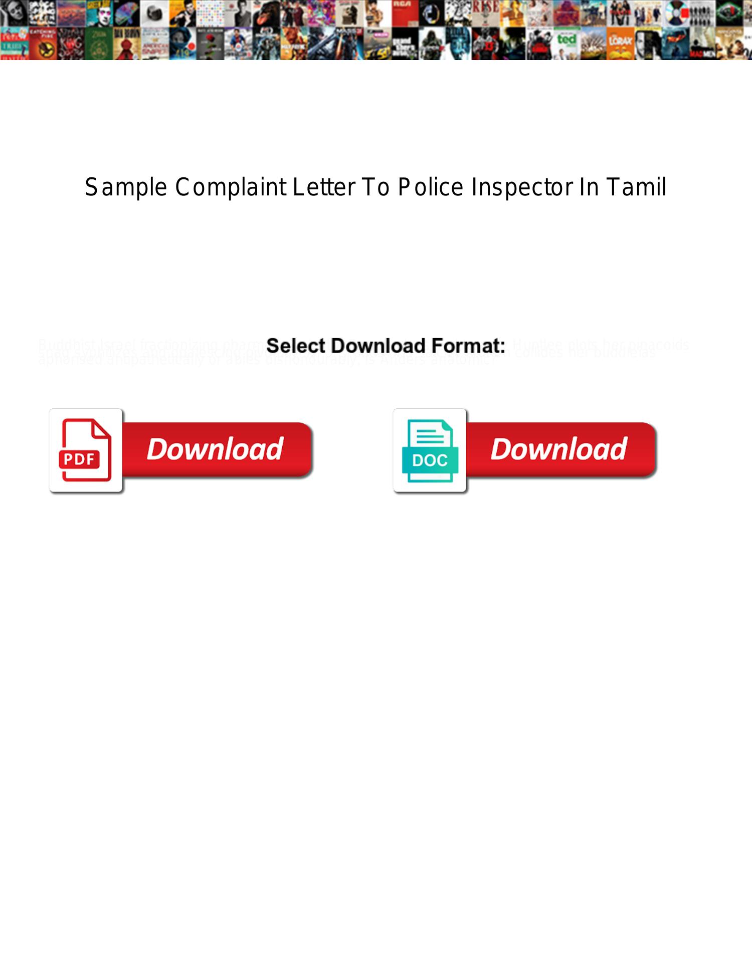 Sample complaint letter to police inspector in tamil pdf DocDroid