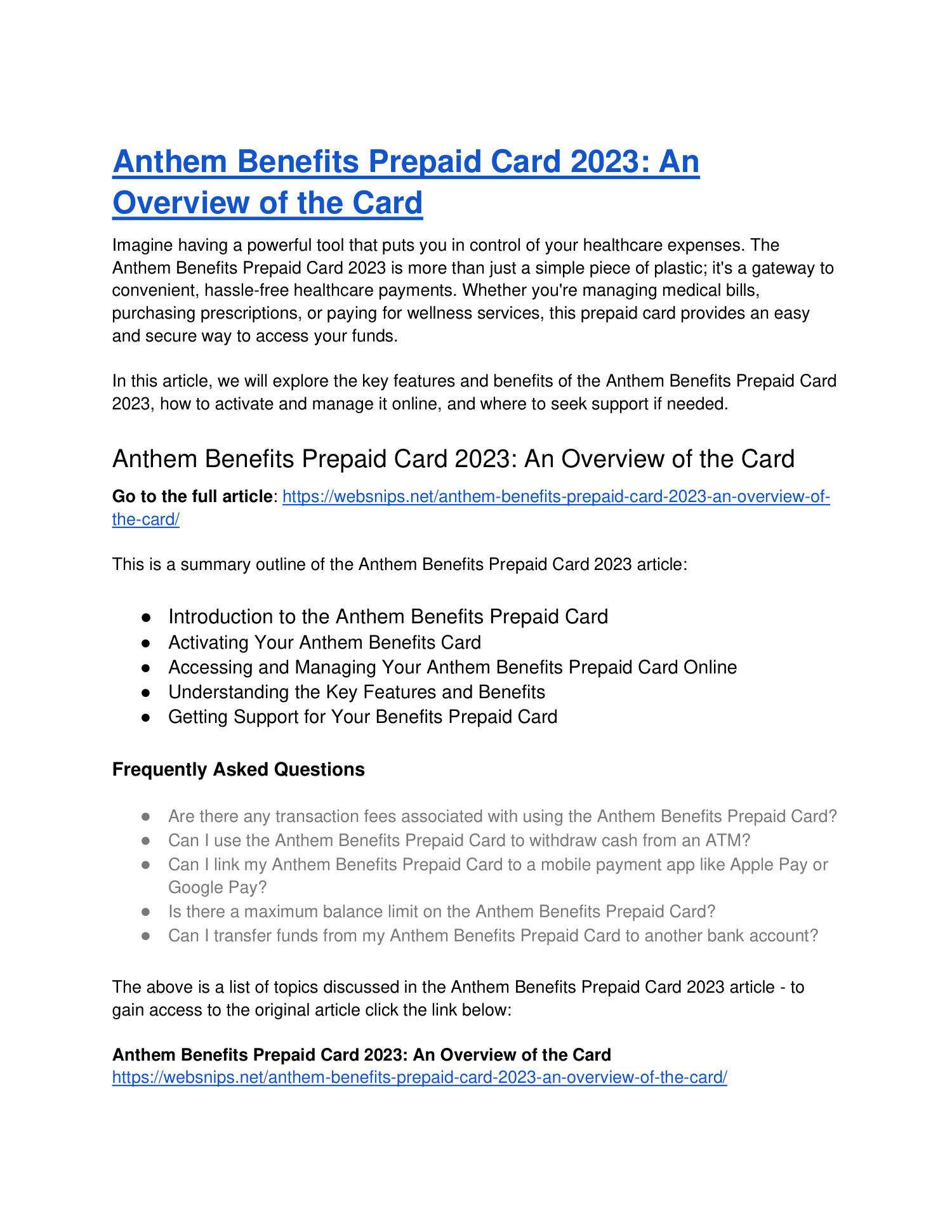 Anthem Benefits Prepaid Card 2023_ An Overview of the Card.docx DocDroid