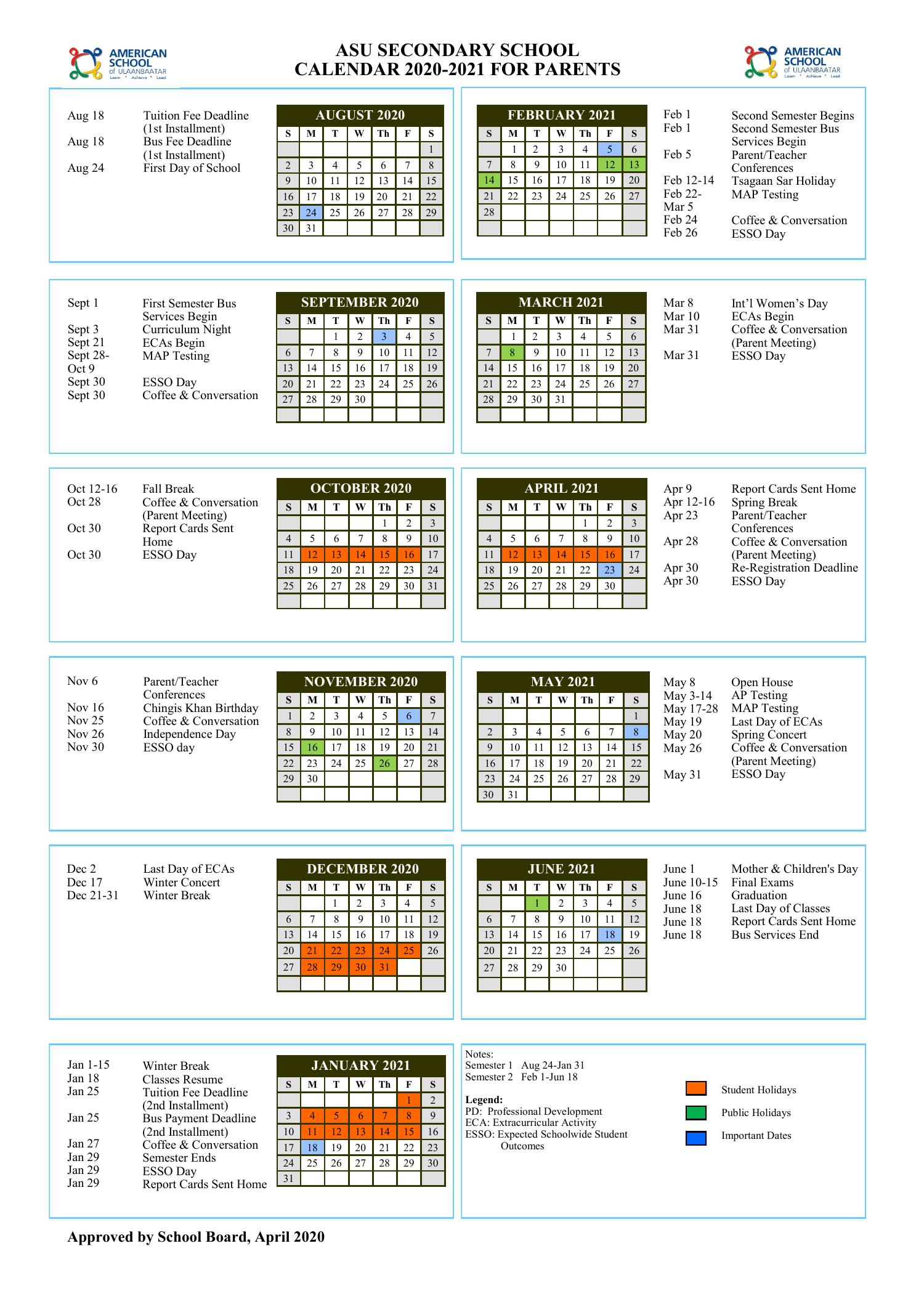 ssa calendar 2021 Ss Calendar 2020 2021 For Parents V1 Pdf Docdroid ssa calendar 2021