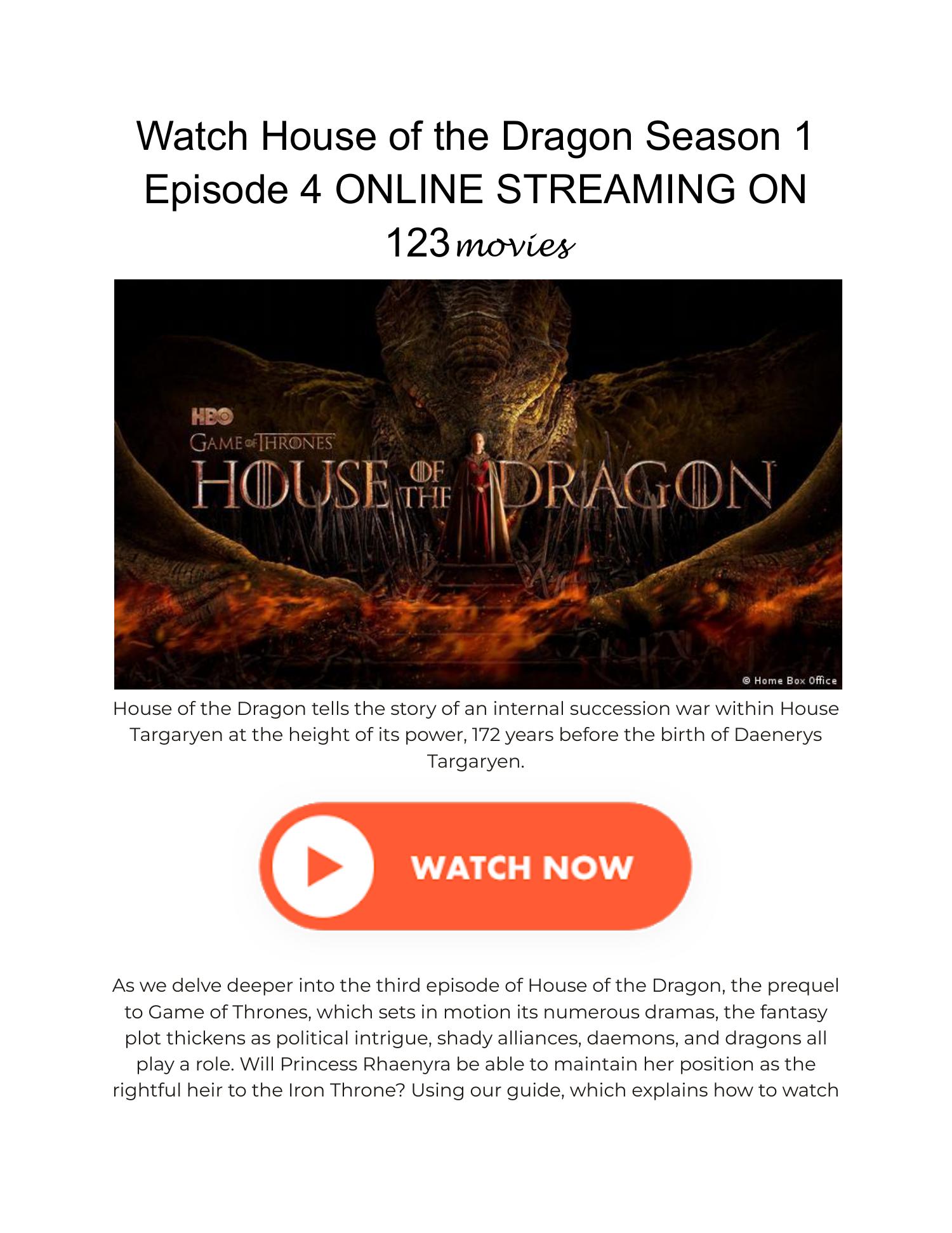 How to Watch House of the Dragon [House Targaryen Online]