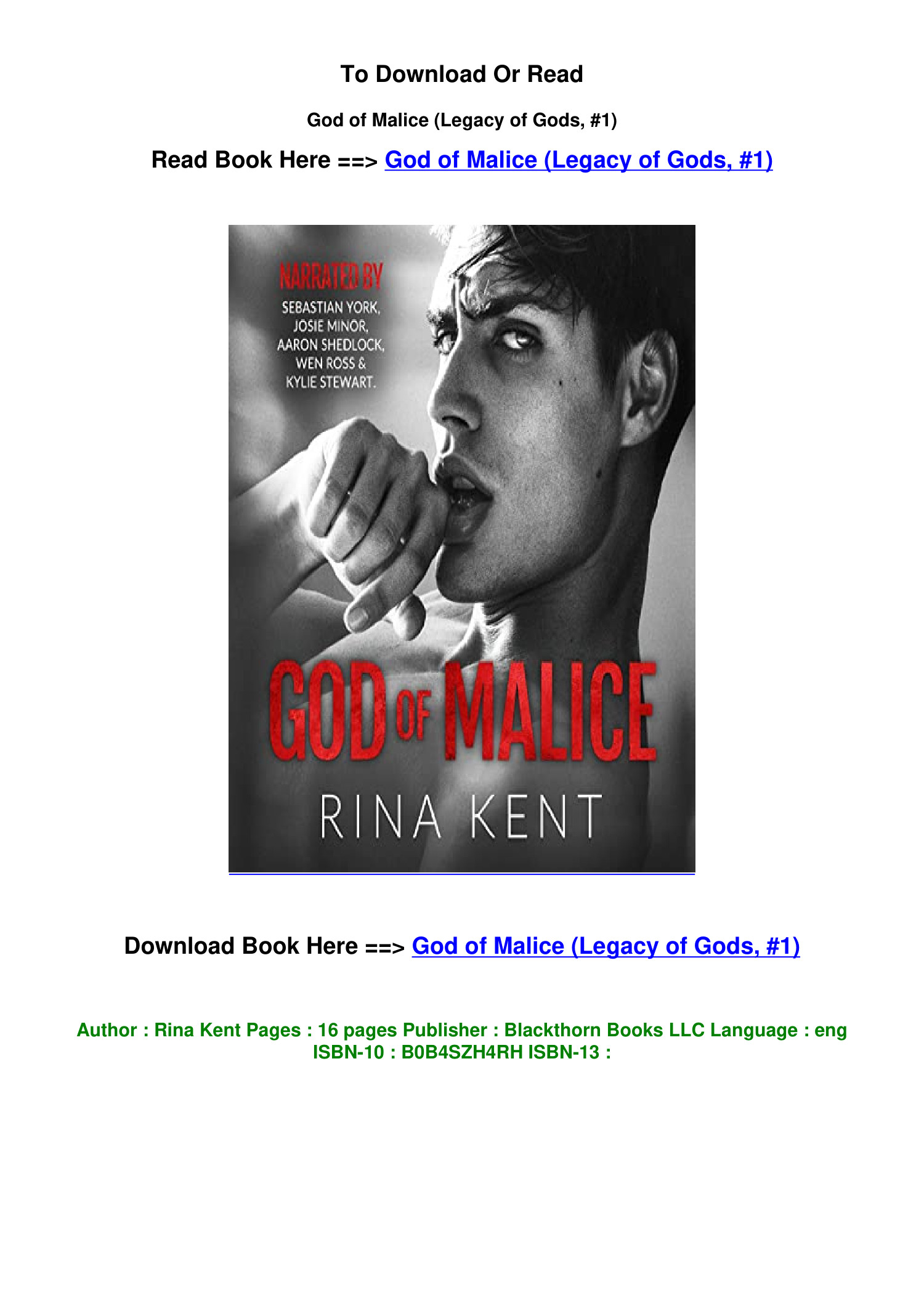 epub download God of Malice Legacy of Gods 1 BY Rina Kent.pdf | DocDroid