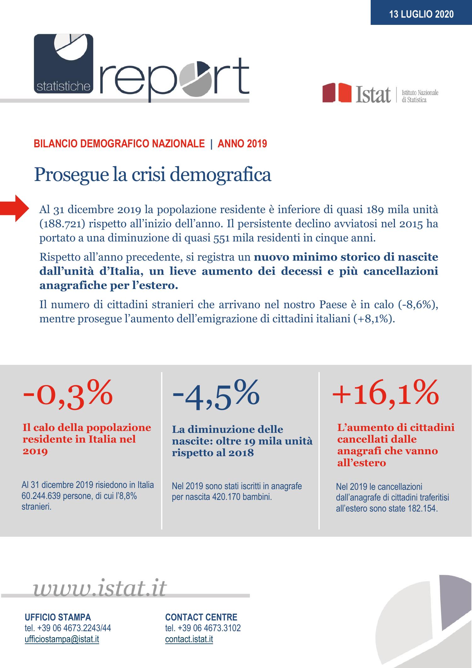 Reportbilanciodemograficonazionale2019pdf Docdroid 7557