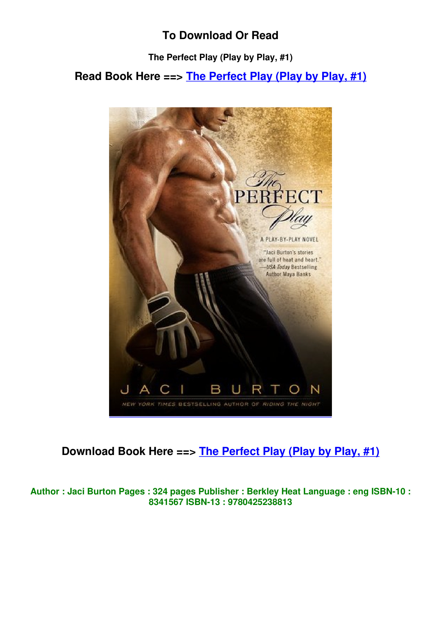 download epub The Perfect Play Play by Play 1 BY Jaci Burton.pdf