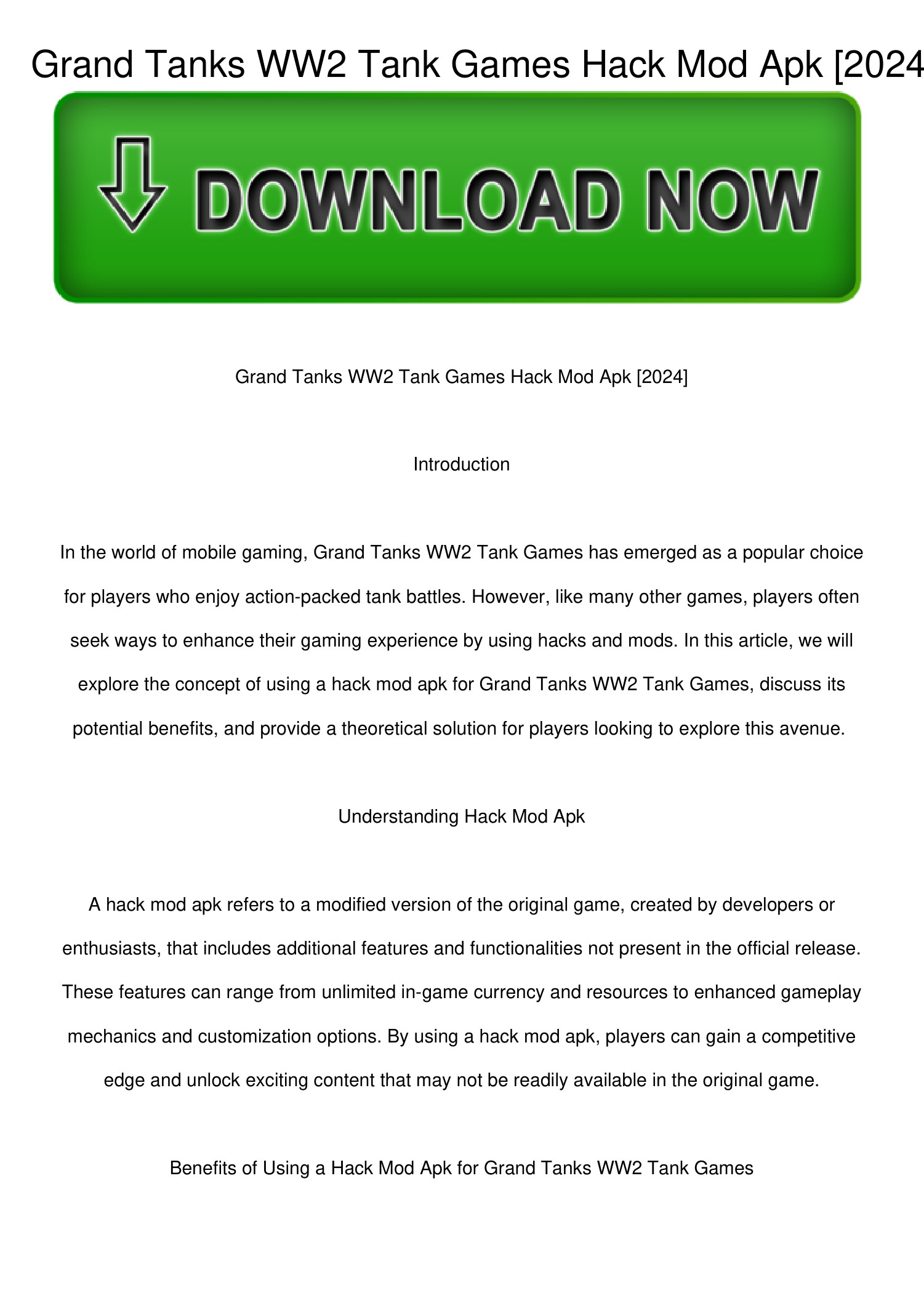 Grand-Tanks-WW2-Tank-Games-Hack-Mod-Apk-[2024].pdf | DocDroid