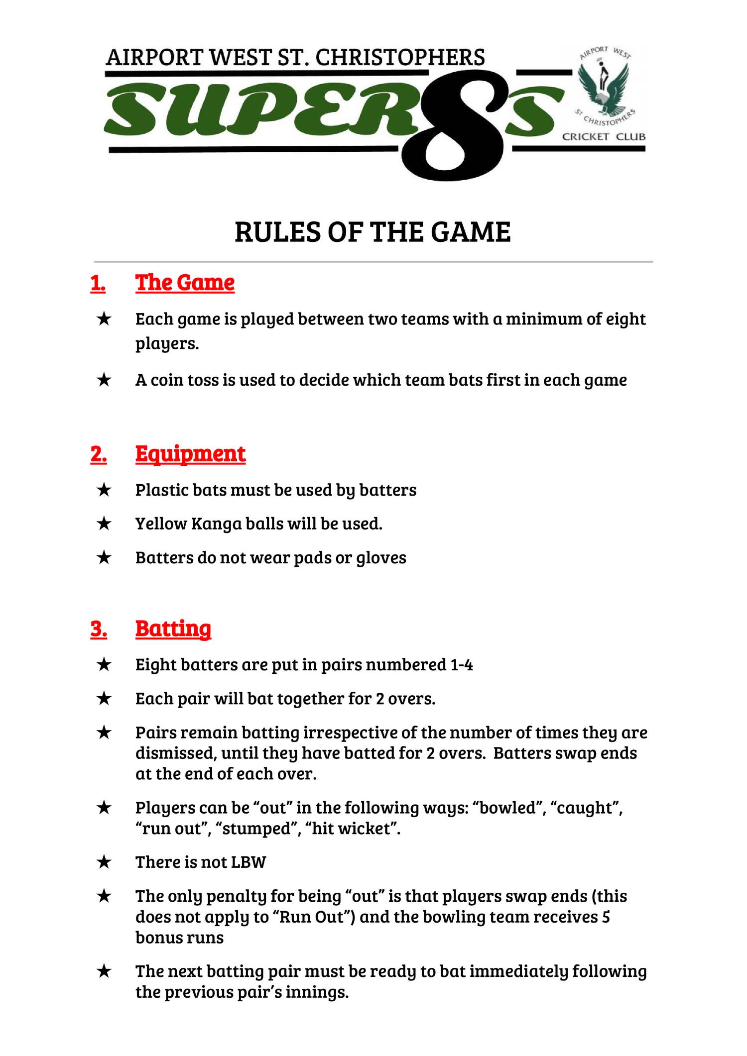 rules of the game assignment