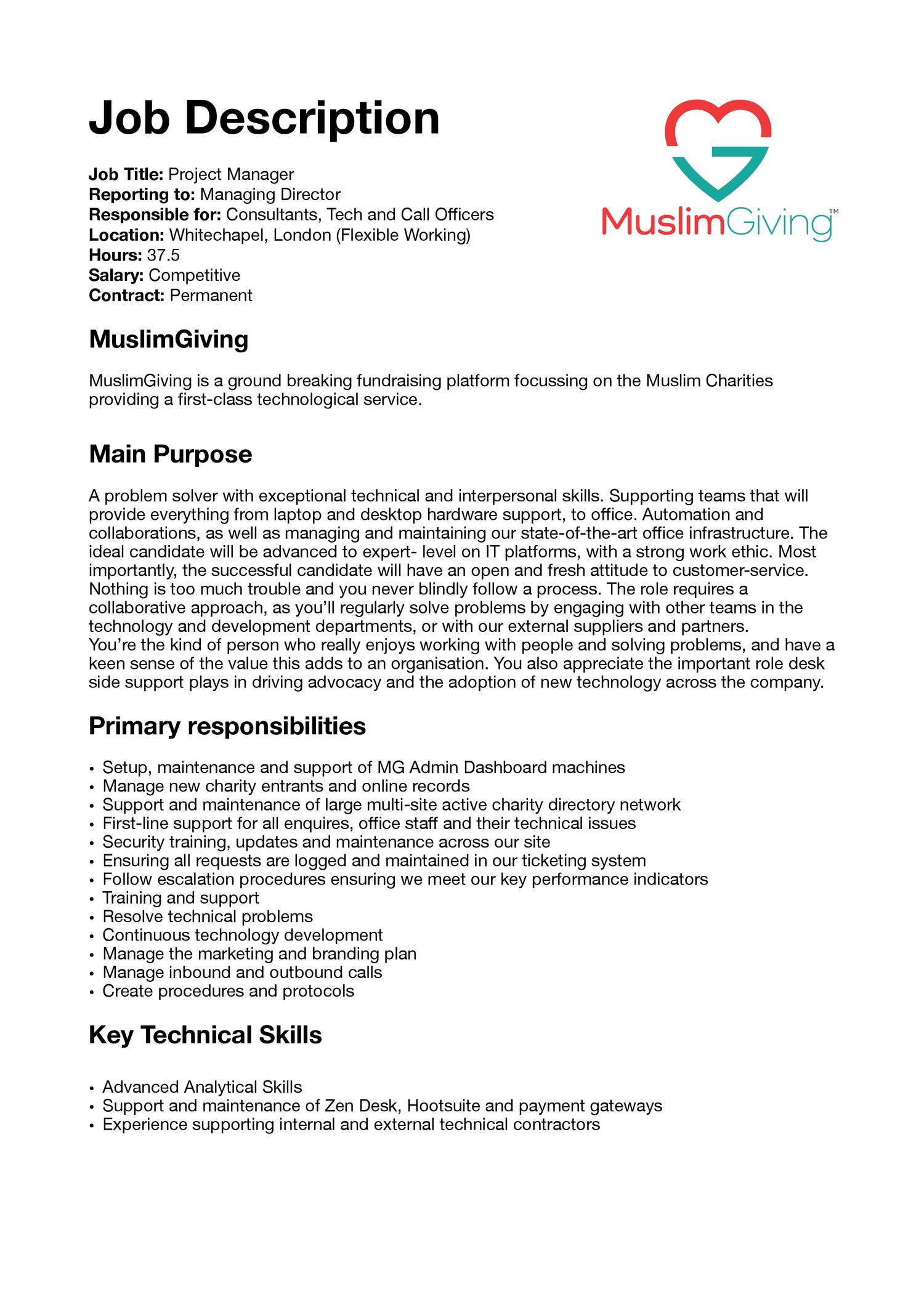 Job Description Project Manager pdf DocDroid