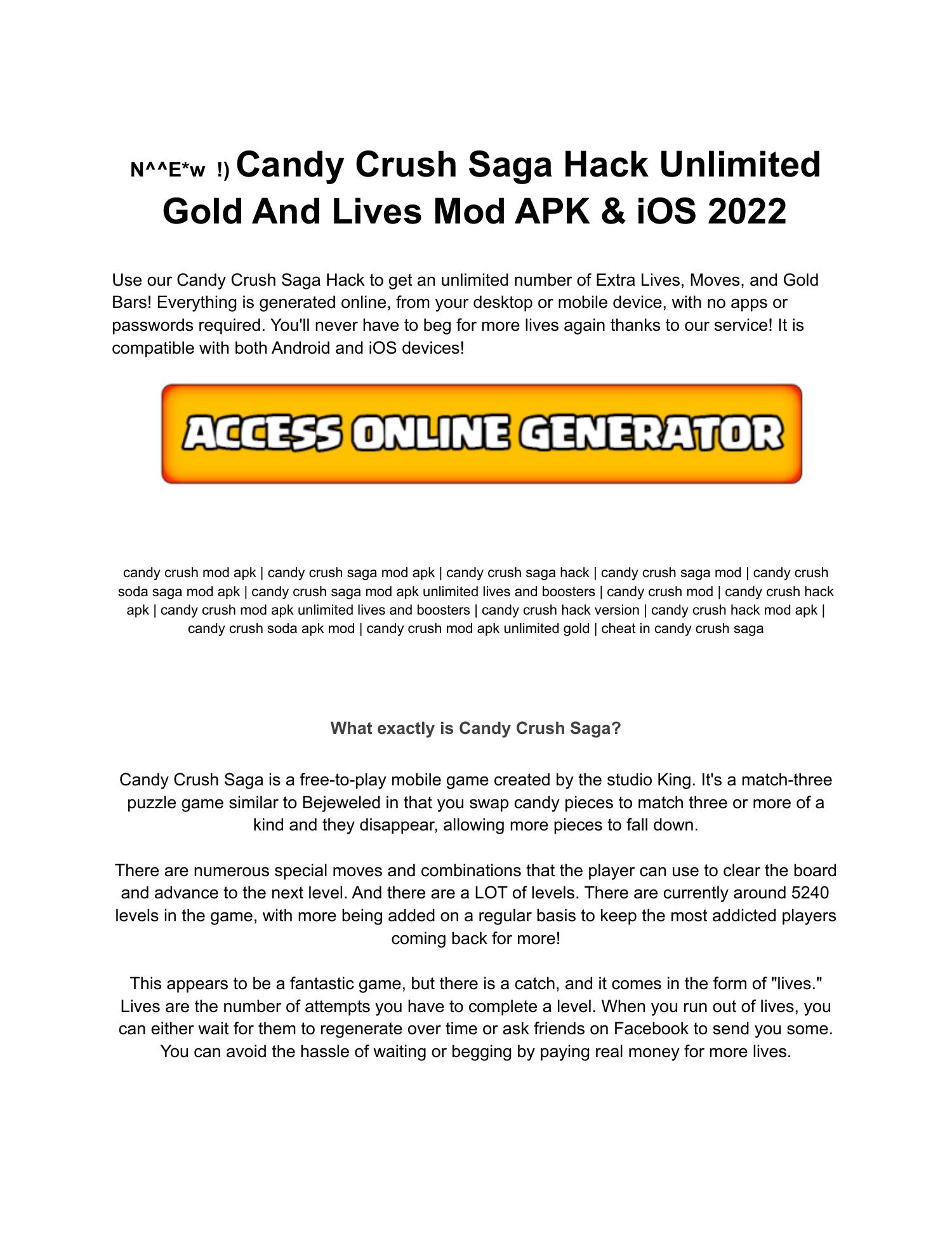 Candy Crush Friends Saga Unlimited Moves Hack MOD APK 