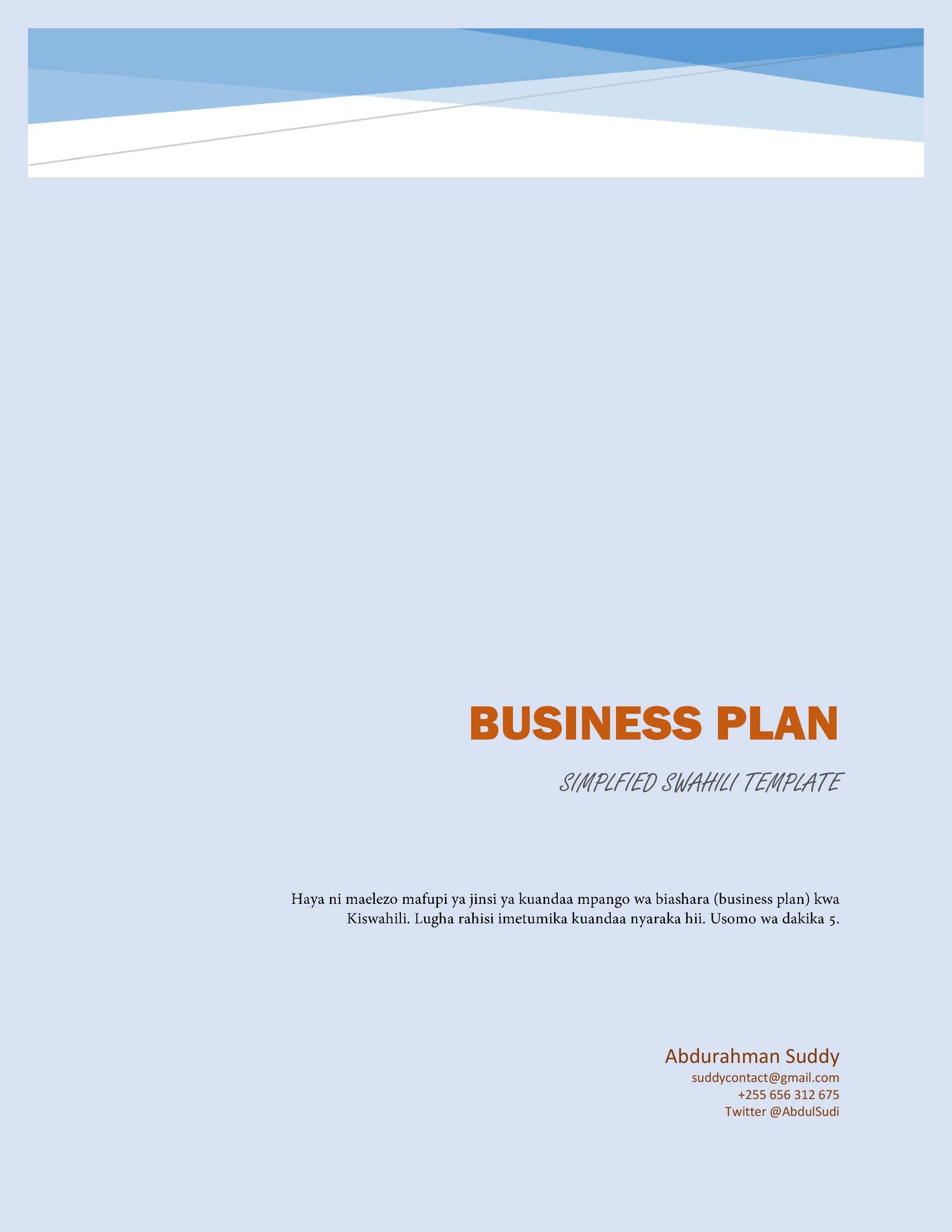 simplified business plan pdf