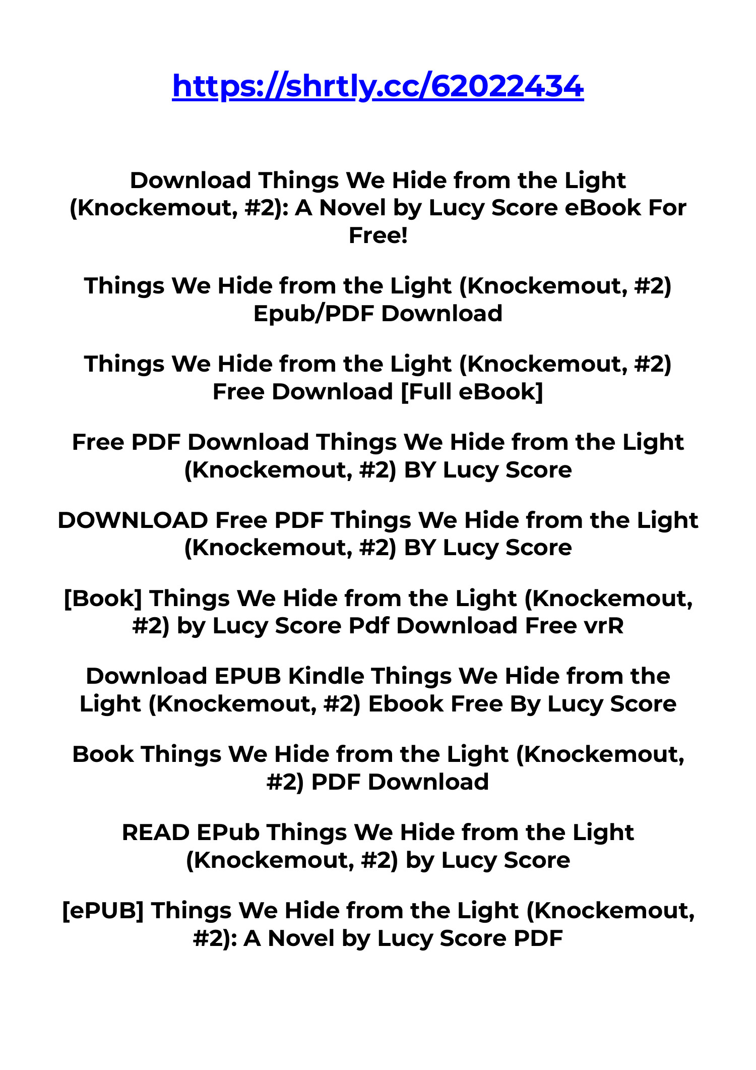 Libro [PDF EPUB] Cosas que ocultamos de la luz (Knockemout n 2) de Lucy  Score {.epub}.pdf