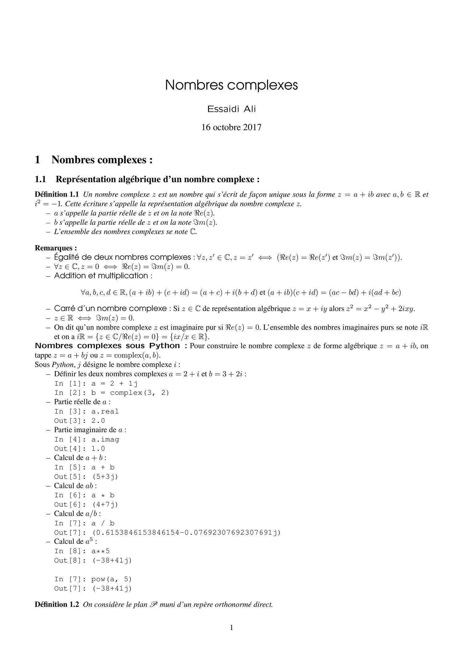 Nombres Complexes - Cours Complet.pdf | DocDroid