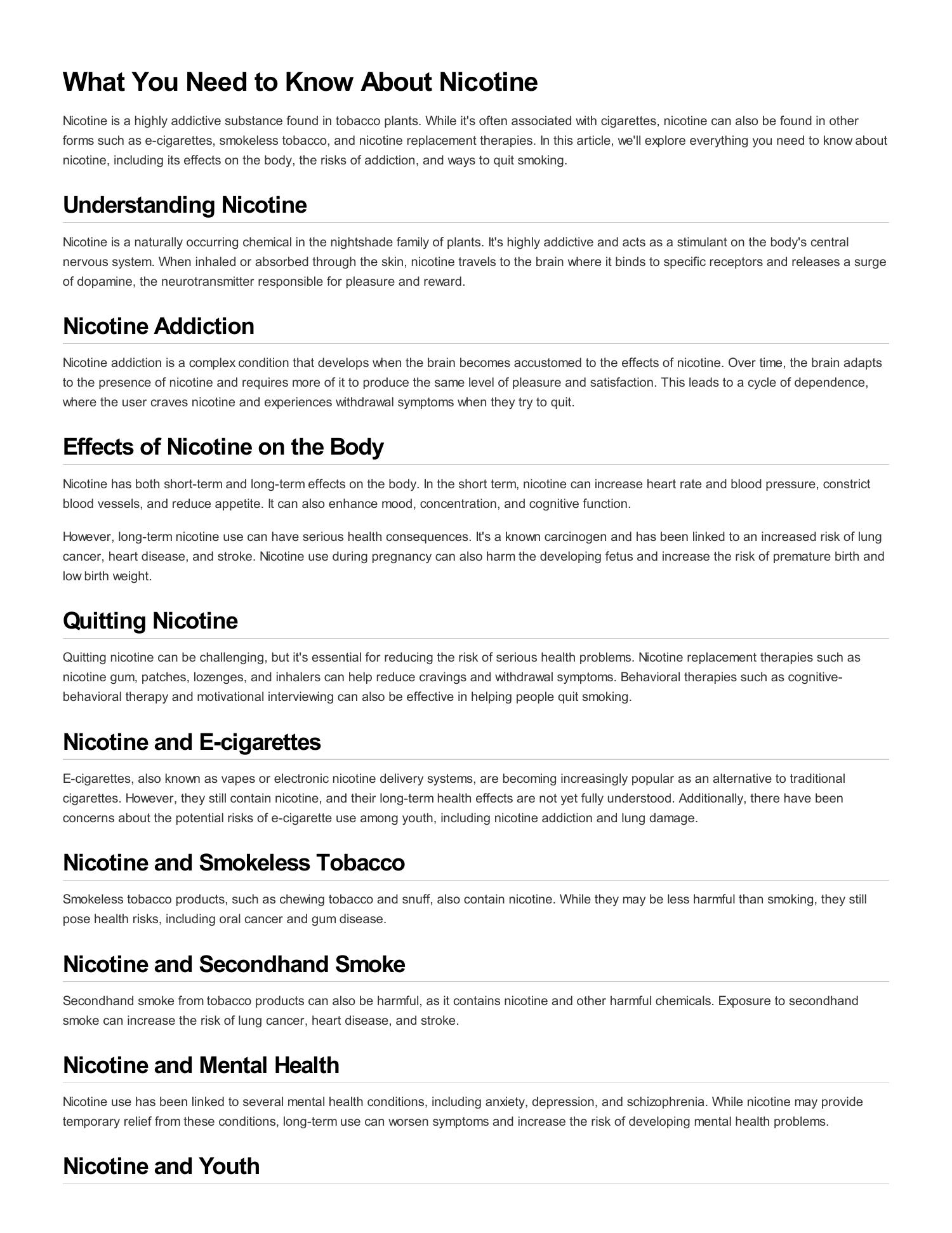 What You Need to Know About Nicotine.pdf | DocDroid