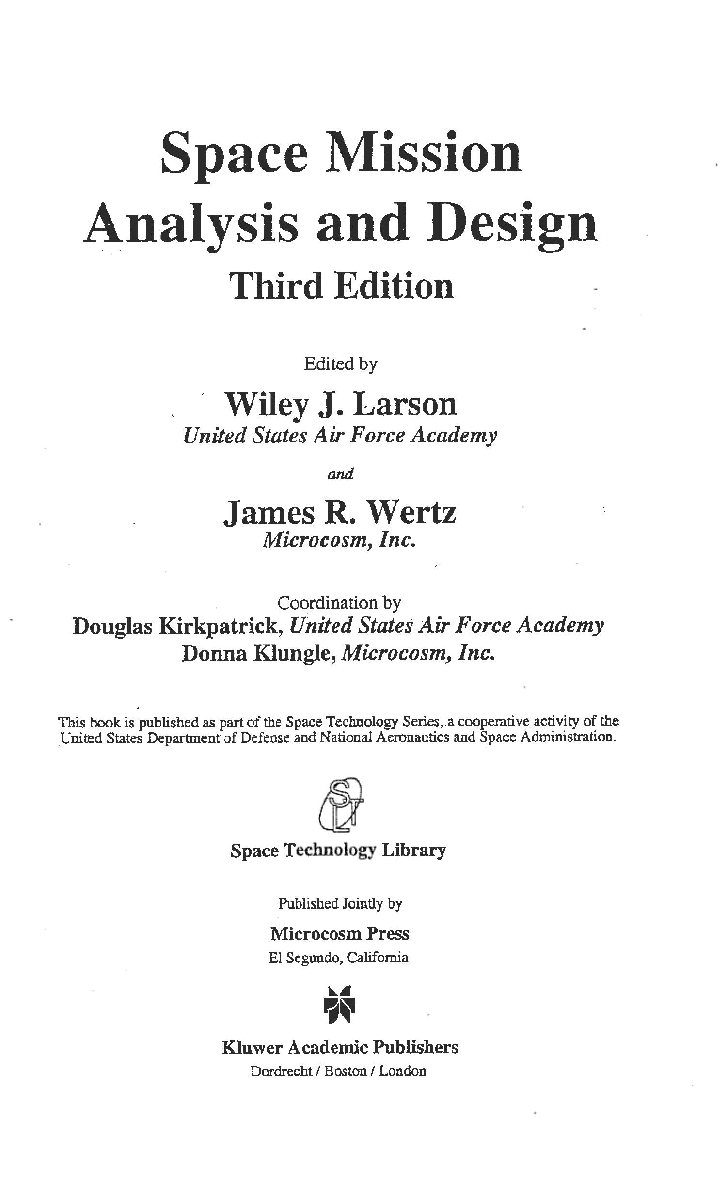 SPACE MISSION ANALYSIS AND DESIGN-