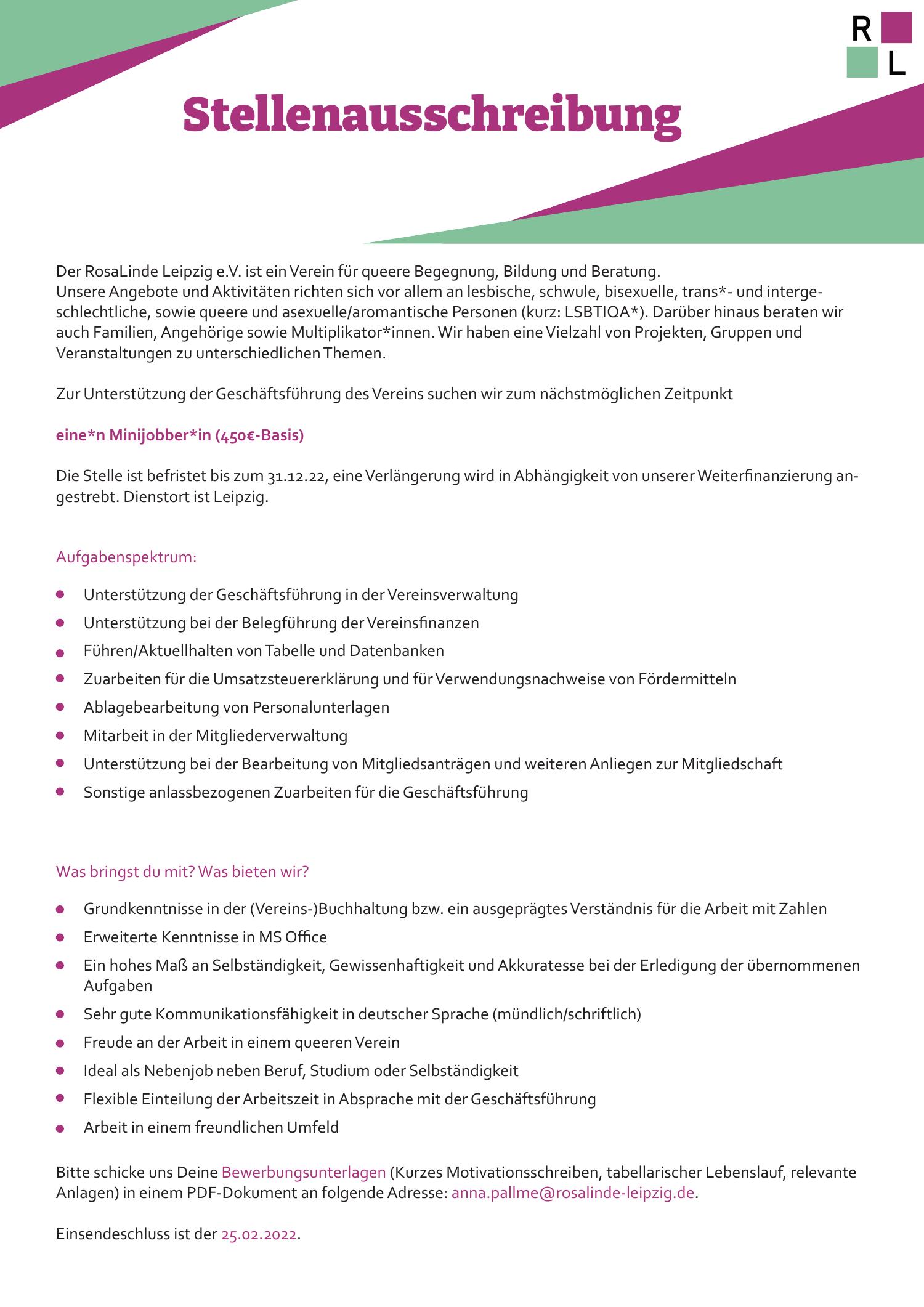 Stellenausschreibung Minijob Pdf Docdroid