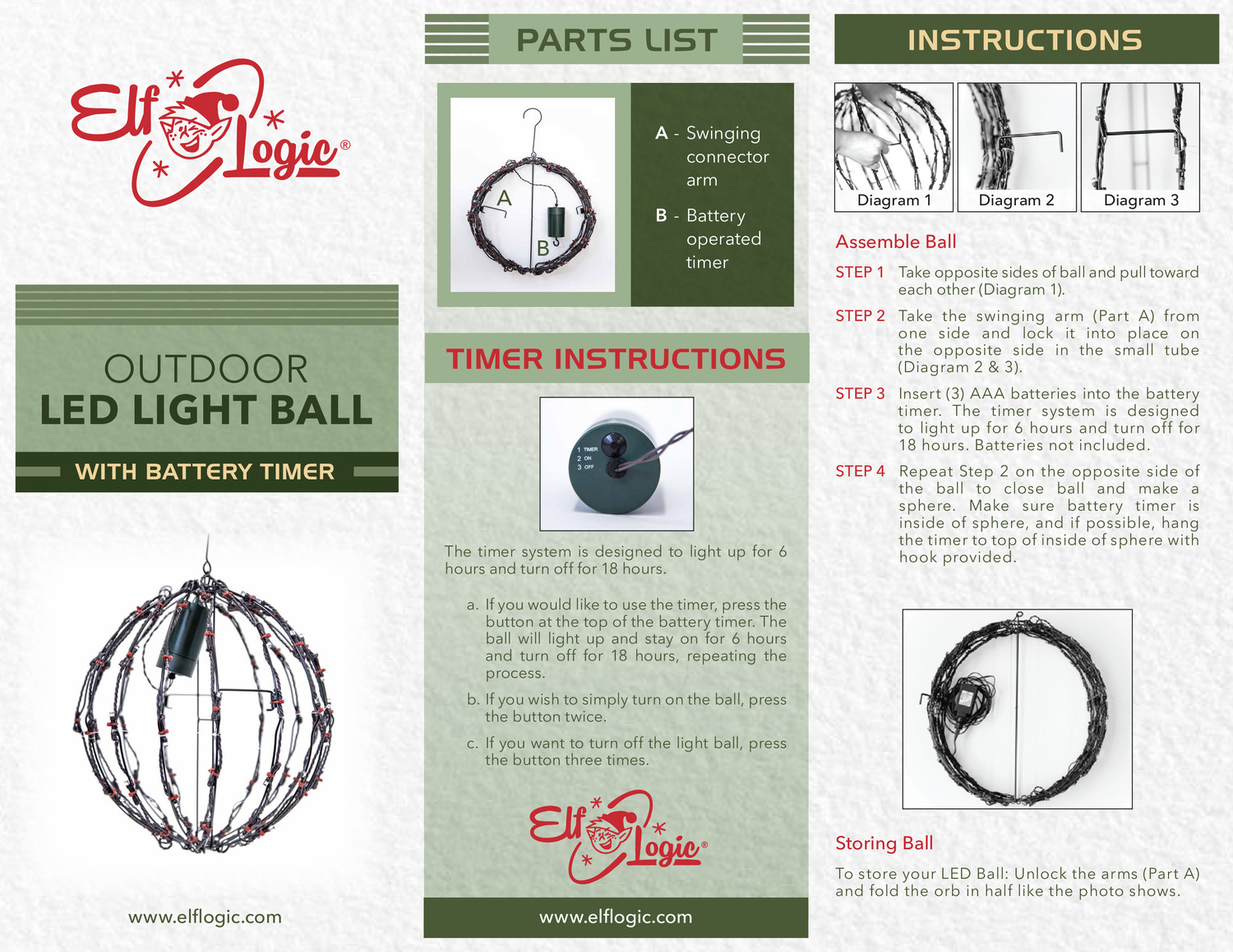 Outdoor Led Light Ball With Battery Timer Instruction Manual Final Pdf Docdroid