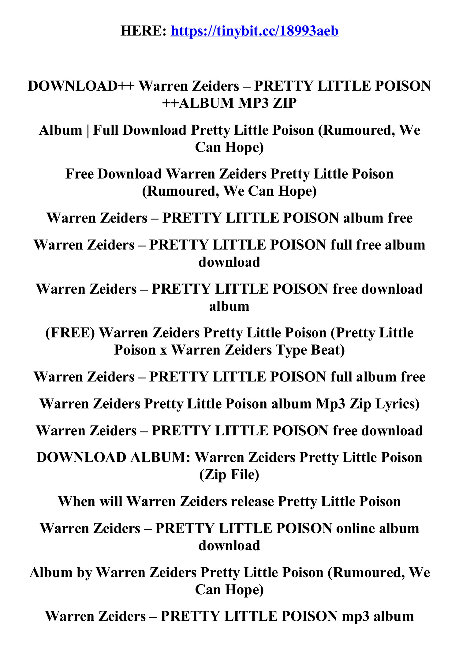 download_warren_zeiders_pretty_little_poison_album_mp3_zip.pdf | DocDroid