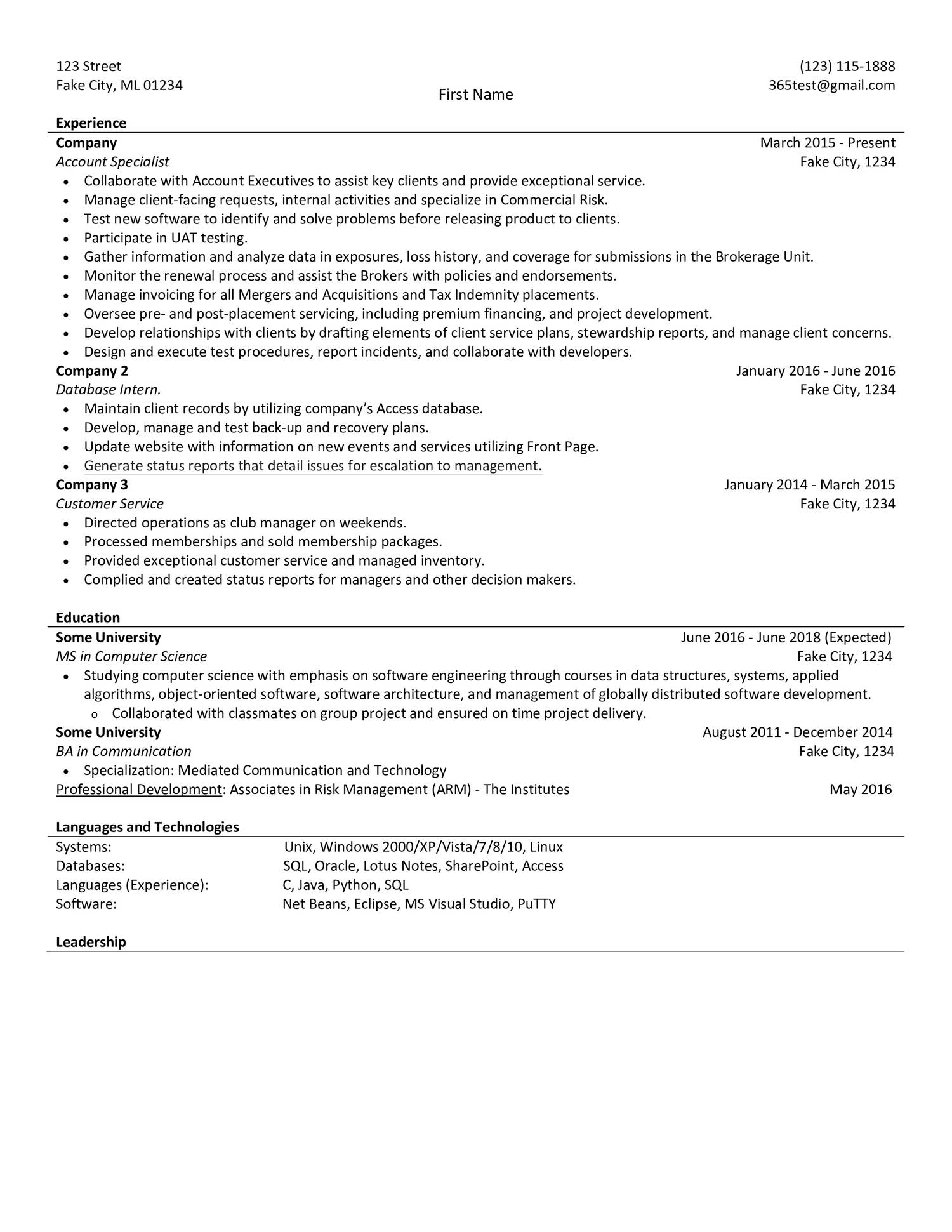 Making A Fake Resume