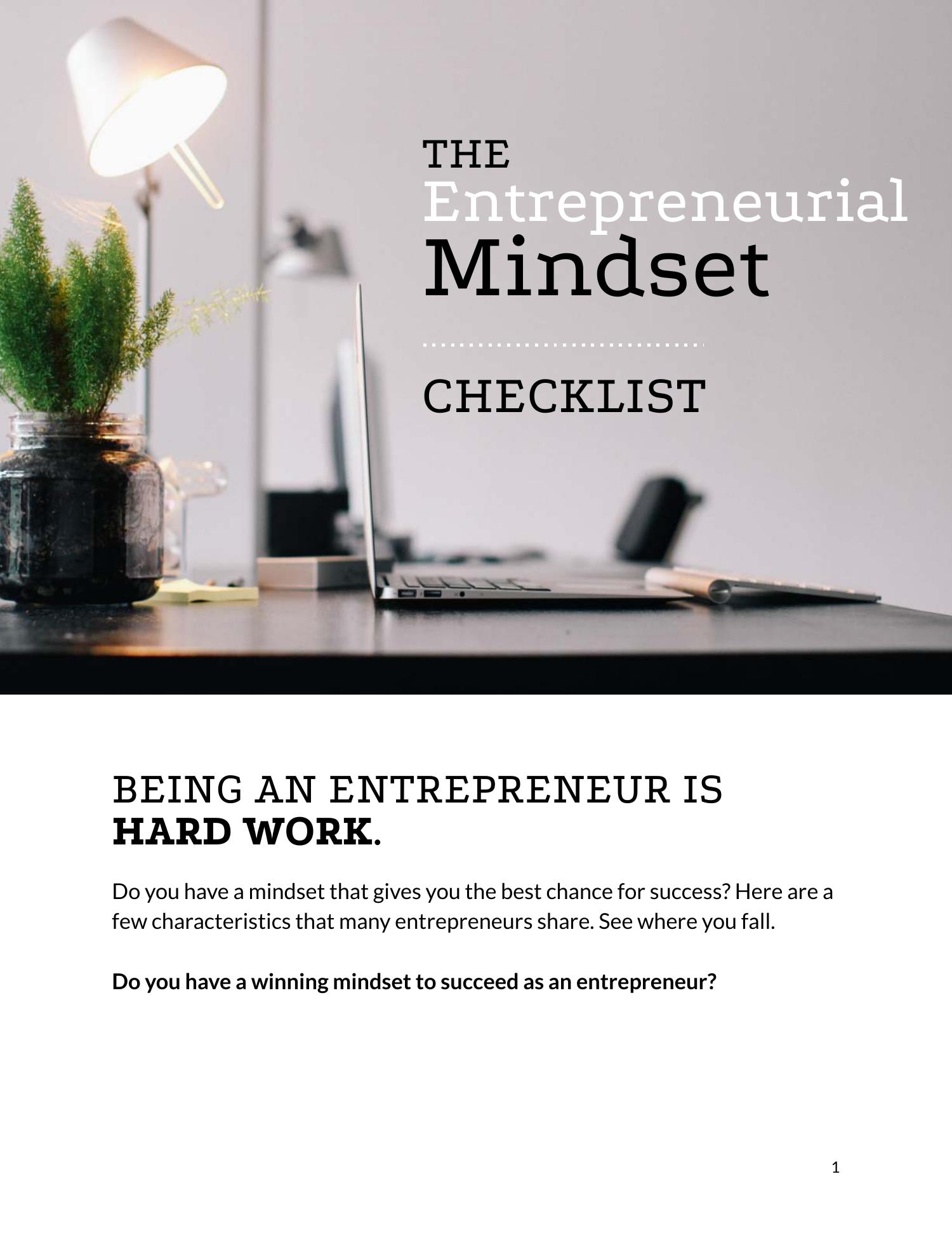 entrepreneurial mindset assignment uitm