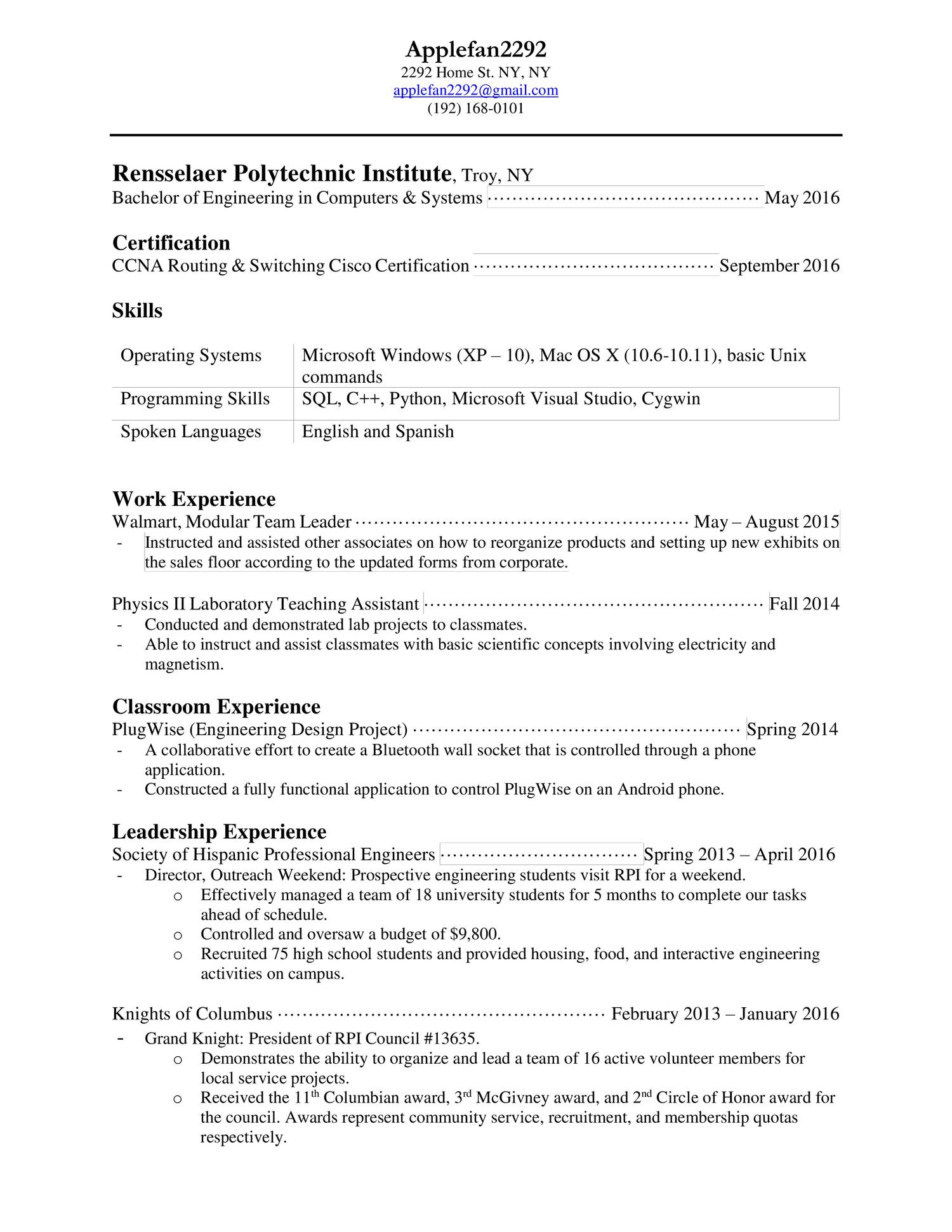 reddit resume template