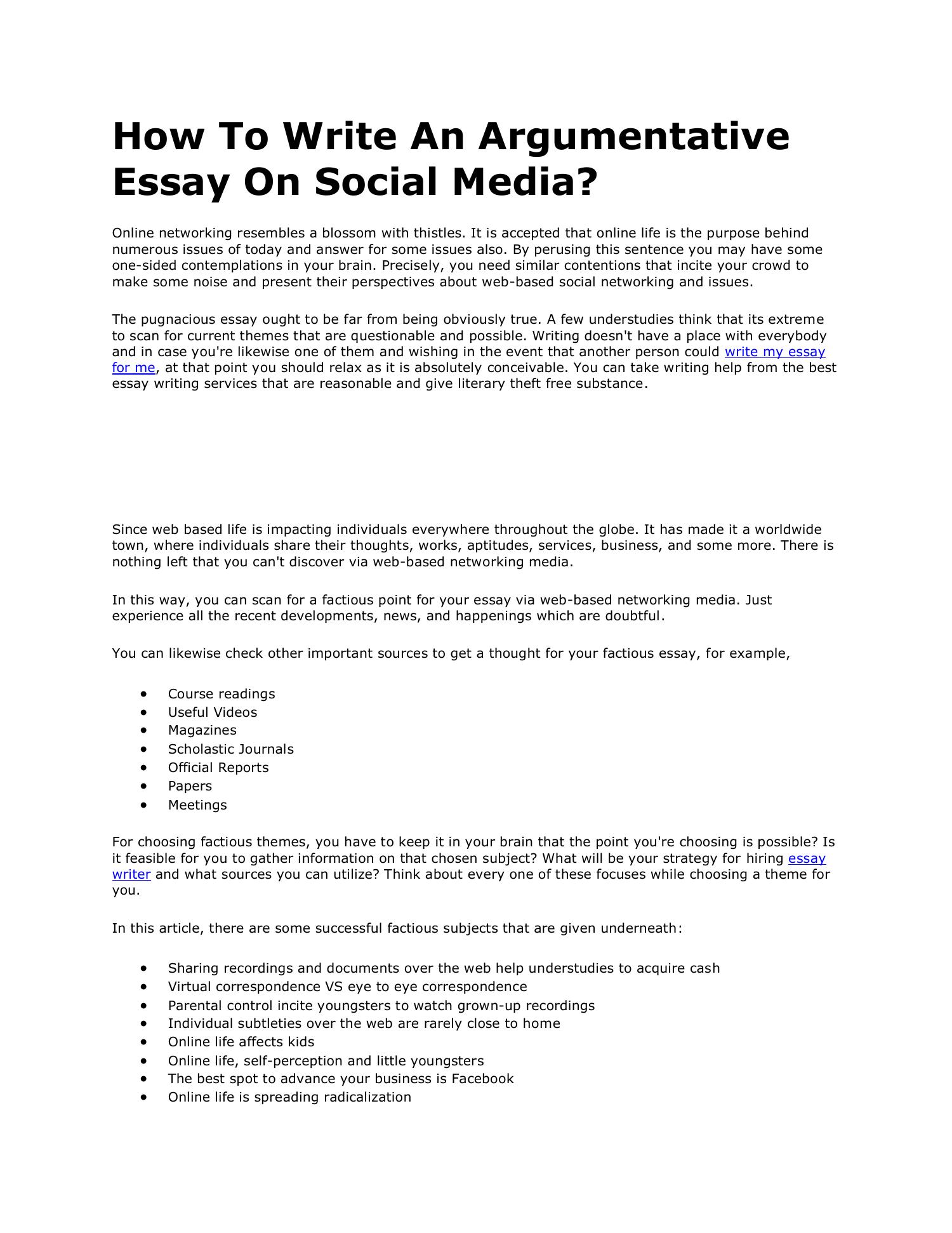 how to write a persuasive essay on social media