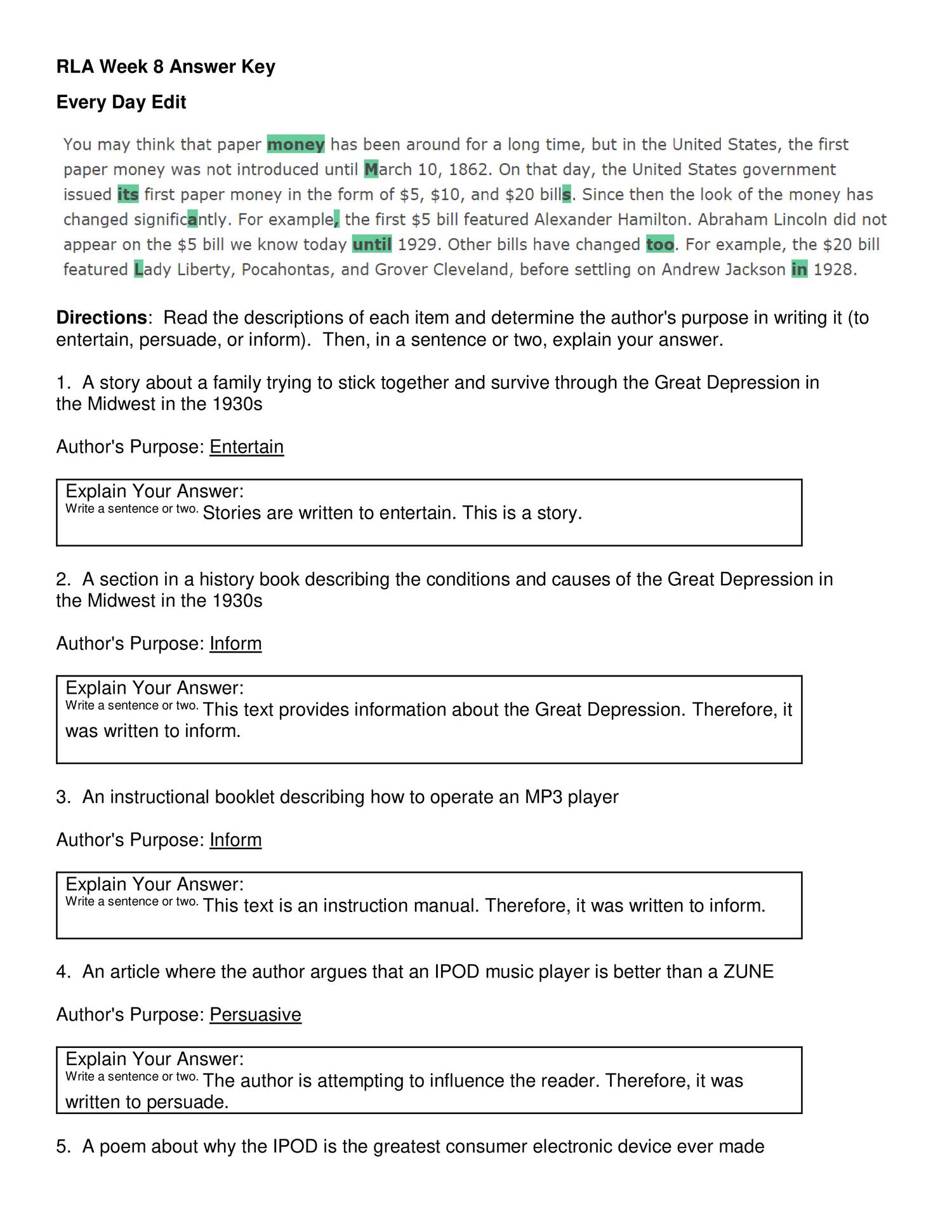 Rla Week 8 Answer Key Pdf Docdroid