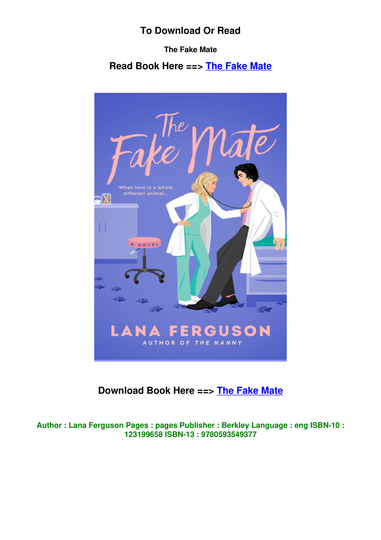  The Fake Mate: 9780593549377: Ferguson, Lana: Books